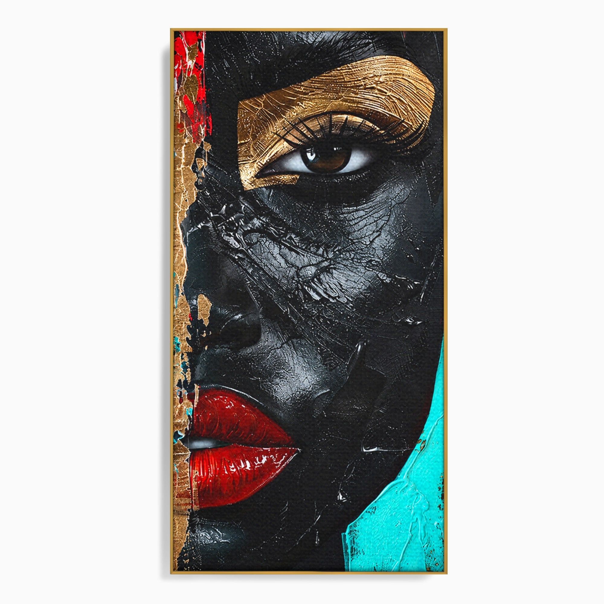 Tablou Canvas Premium LuxCanva® GV1051, Frumusete Rupta, Portret, Abstract, Modern, Emotie, Living, Culori Vibrante