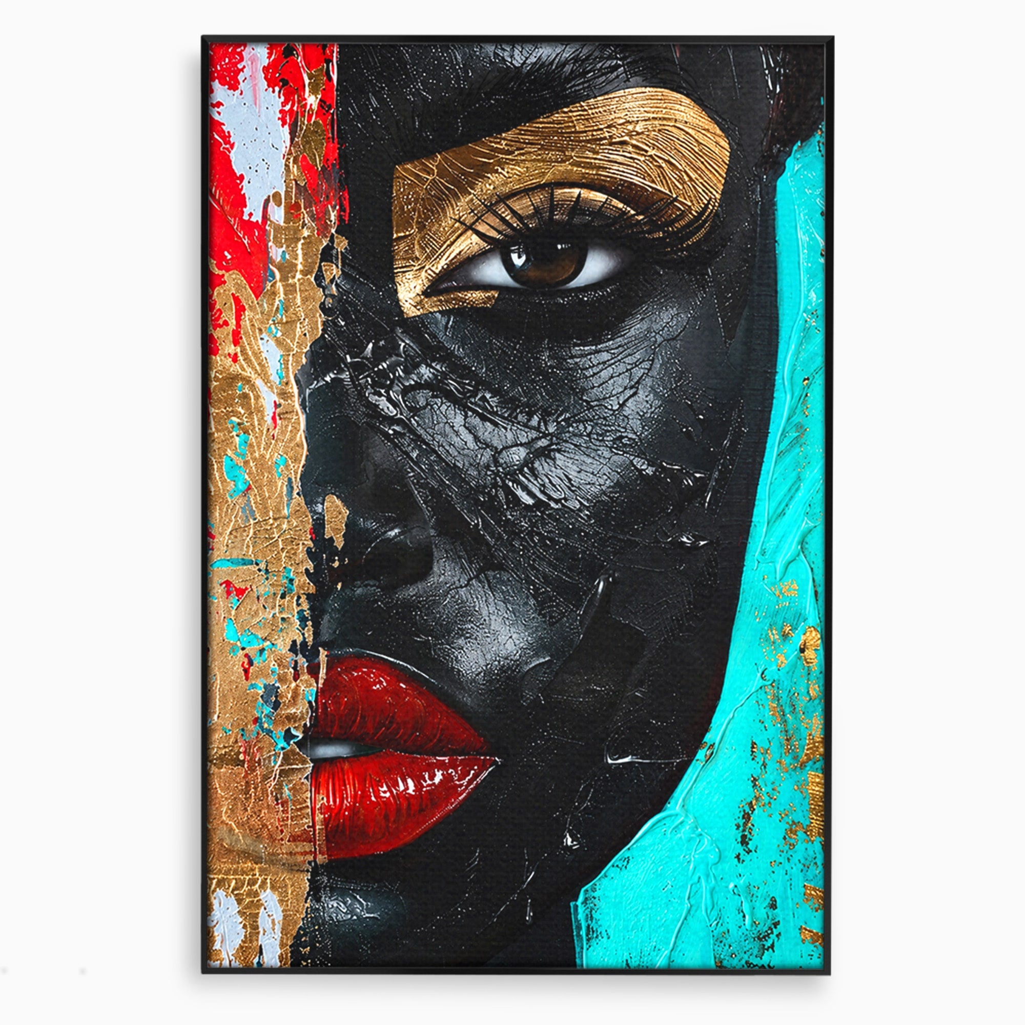 Tablou Canvas Premium LuxCanva® GV1051, Frumusete Rupta, Portret, Abstract, Modern, Emotie, Living, Culori Vibrante