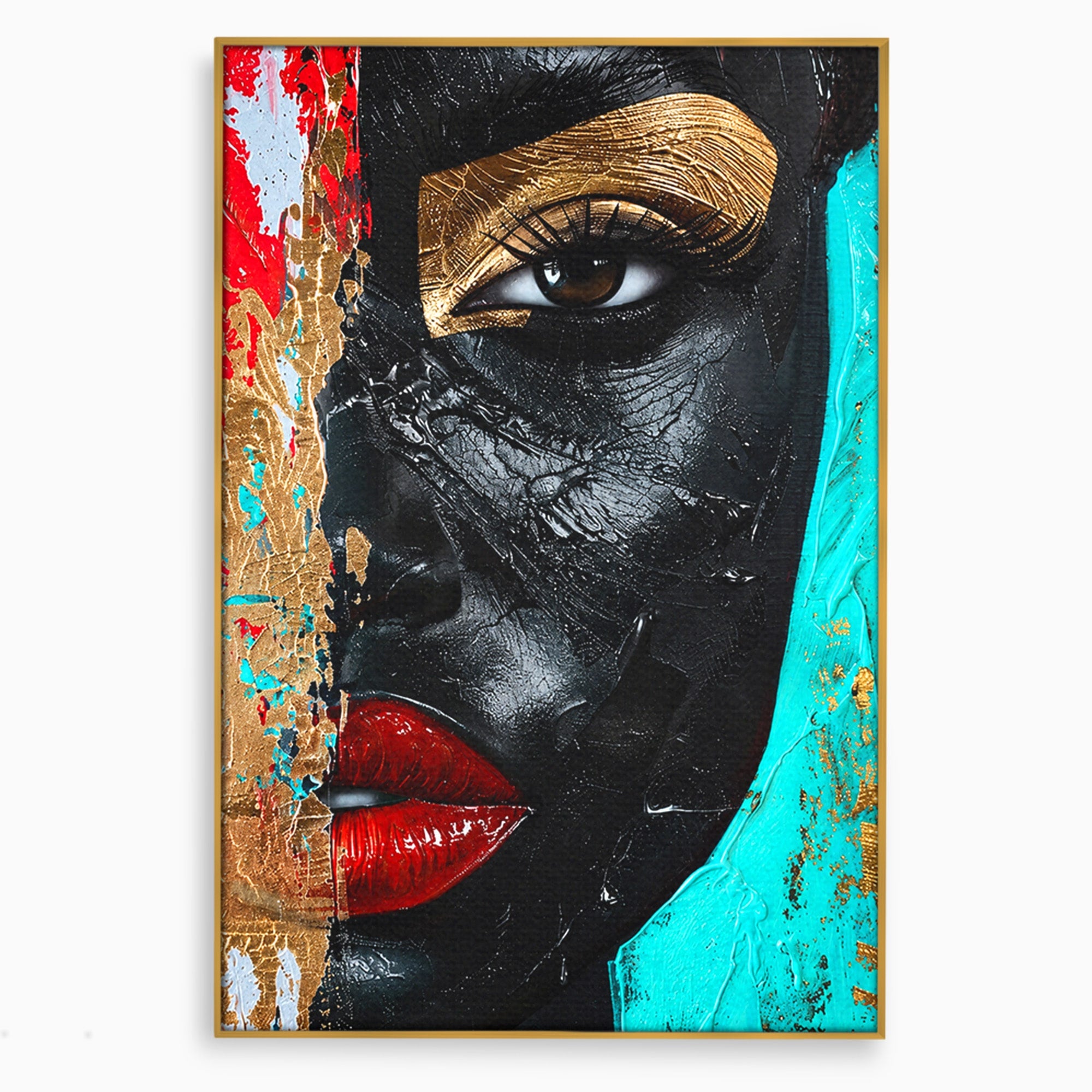 Tablou Canvas Premium LuxCanva® GV1051, Frumusete Rupta, Portret, Abstract, Modern, Emotie, Living, Culori Vibrante