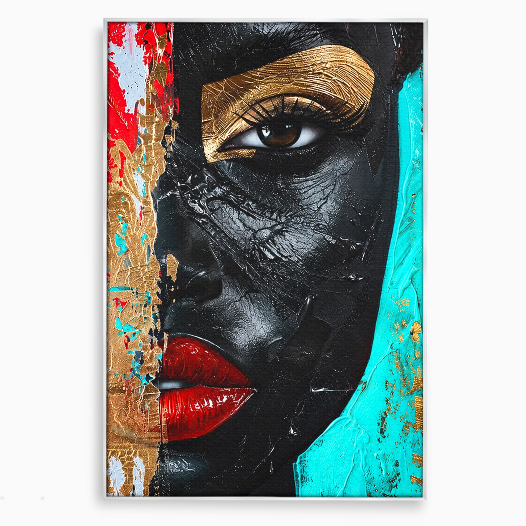 Tablou Canvas Premium LuxCanva® GV1051, Frumusete Rupta, Portret, Abstract, Modern, Emotie, Living, Culori Vibrante