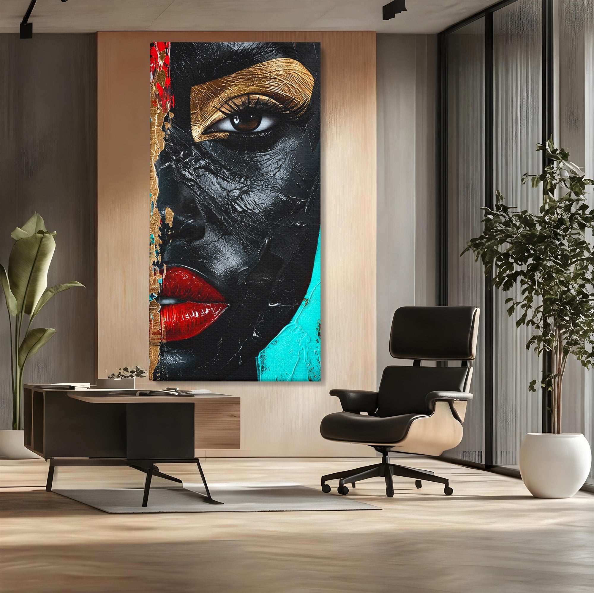 Tablou Canvas Premium LuxCanva® GV1051, Frumusete Rupta, Portret, Abstract, Modern, Emotie, Living, Culori Vibrante
