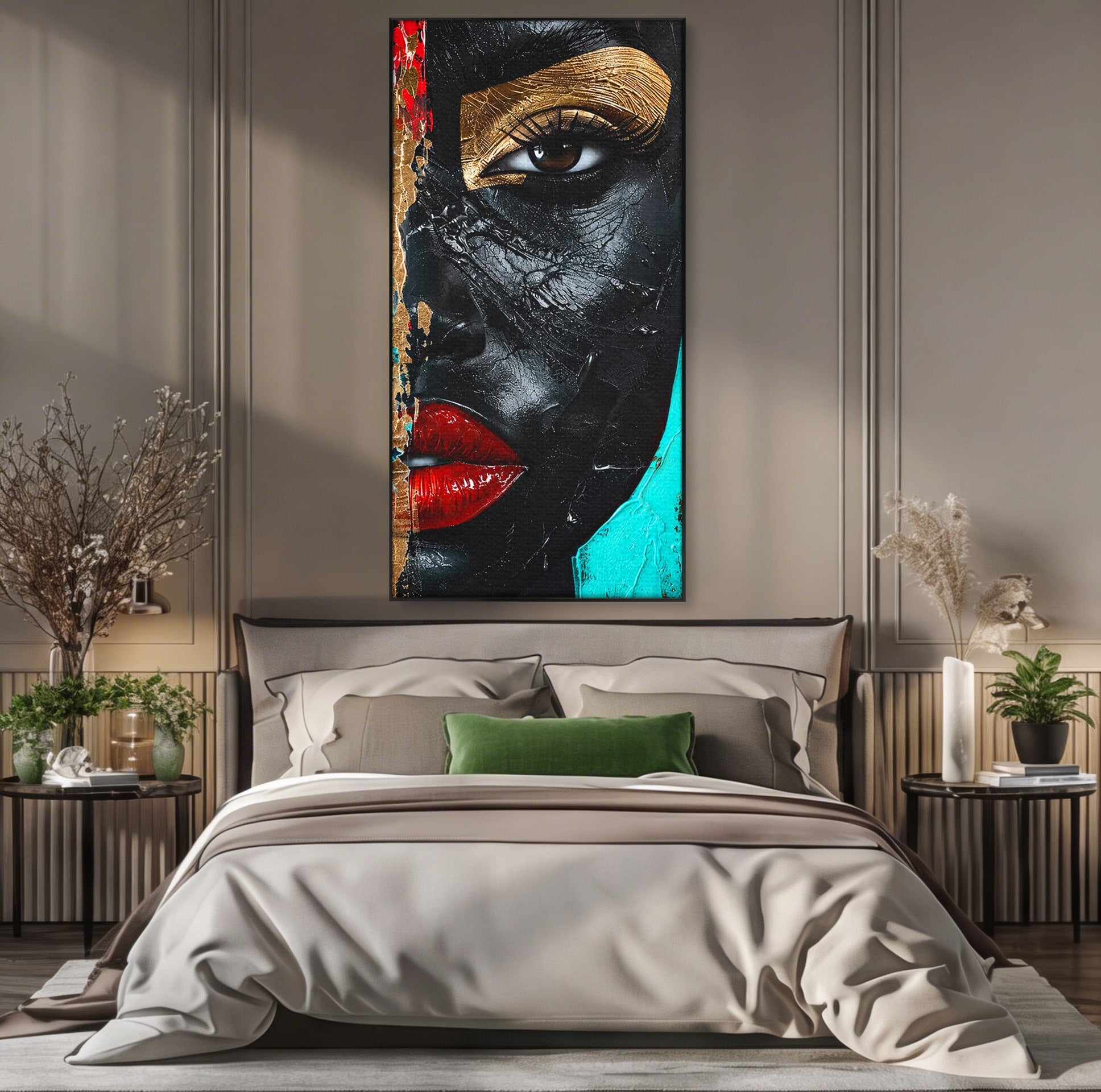 Tablou Canvas Premium LuxCanva® GV1051, Frumusete Rupta, Portret, Abstract, Modern, Emotie, Living, Culori Vibrante