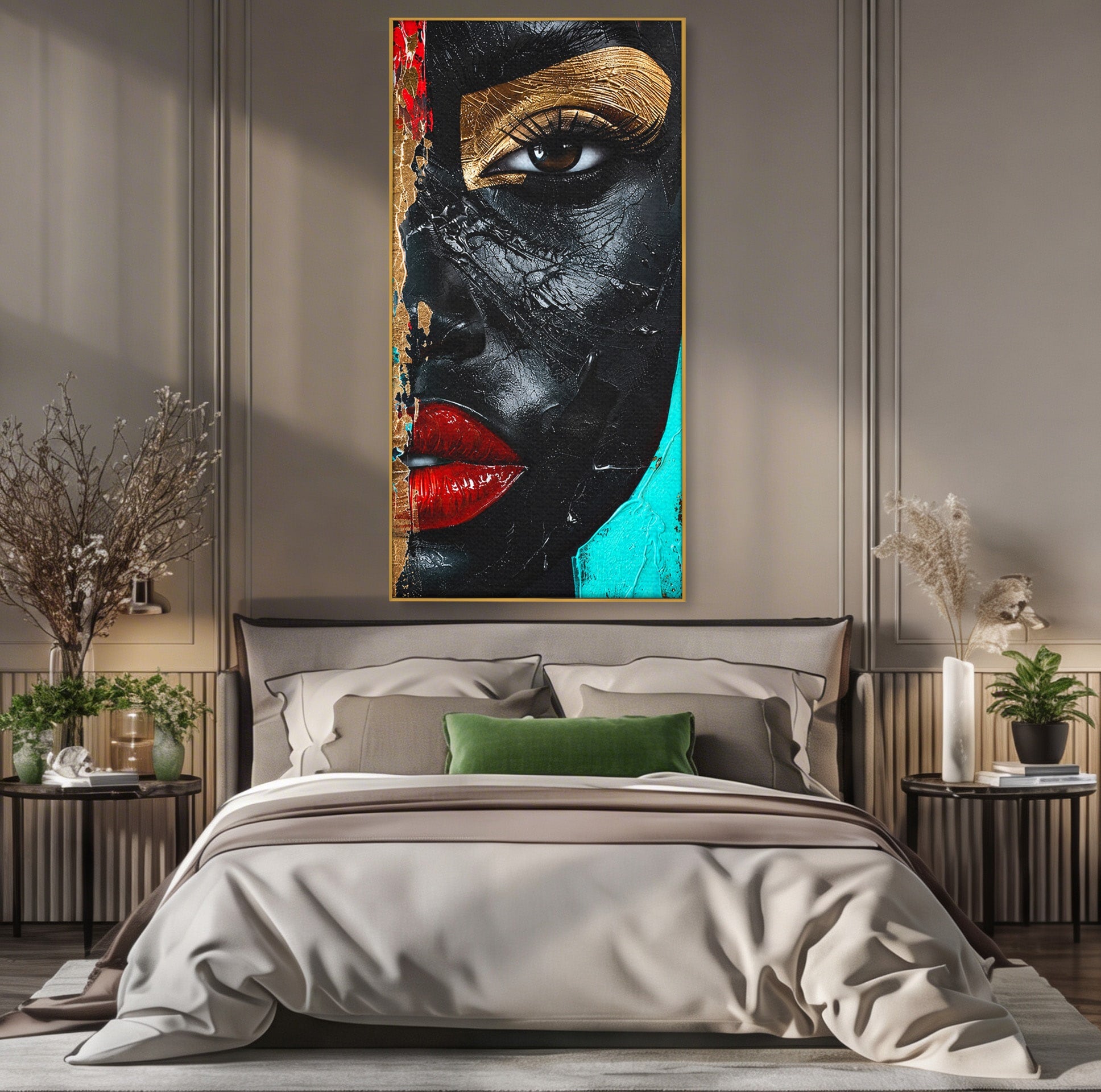 Tablou Canvas Premium LuxCanva® GV1051, Frumusete Rupta, Portret, Abstract, Modern, Emotie, Living, Culori Vibrante