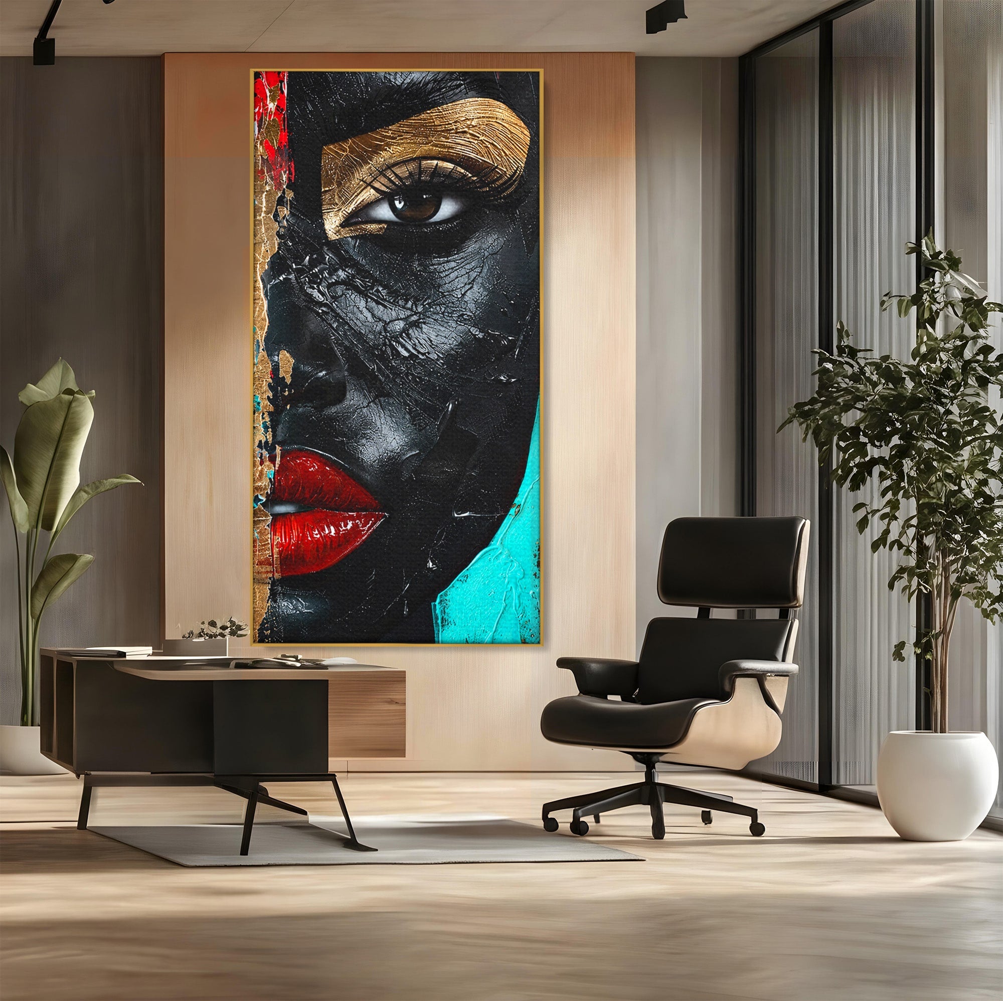 Tablou Canvas Premium LuxCanva® GV1051, Frumusete Rupta, Portret, Abstract, Modern, Emotie, Living, Culori Vibrante