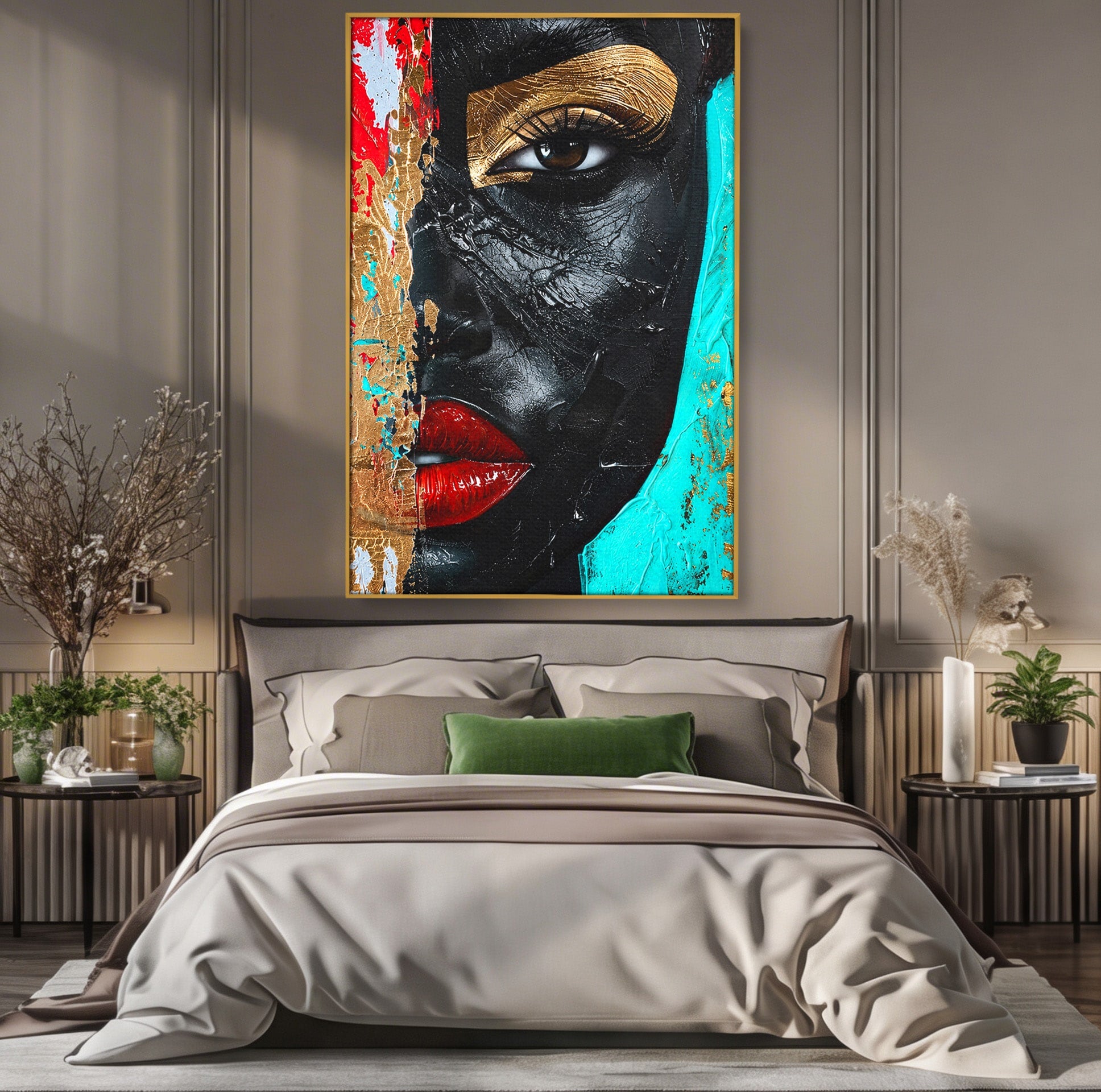 Tablou Canvas Premium LuxCanva® GV1051, Frumusete Rupta, Portret, Abstract, Modern, Emotie, Living, Culori Vibrante
