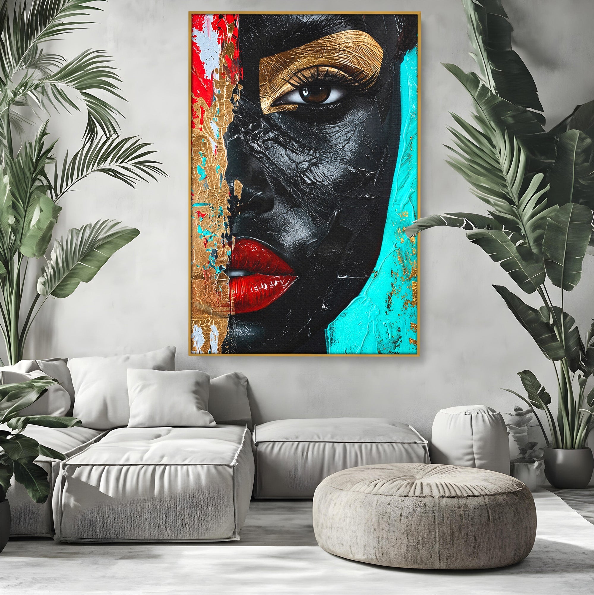 Tablou Canvas Premium LuxCanva® GV1051, Frumusete Rupta, Portret, Abstract, Modern, Emotie, Living, Culori Vibrante