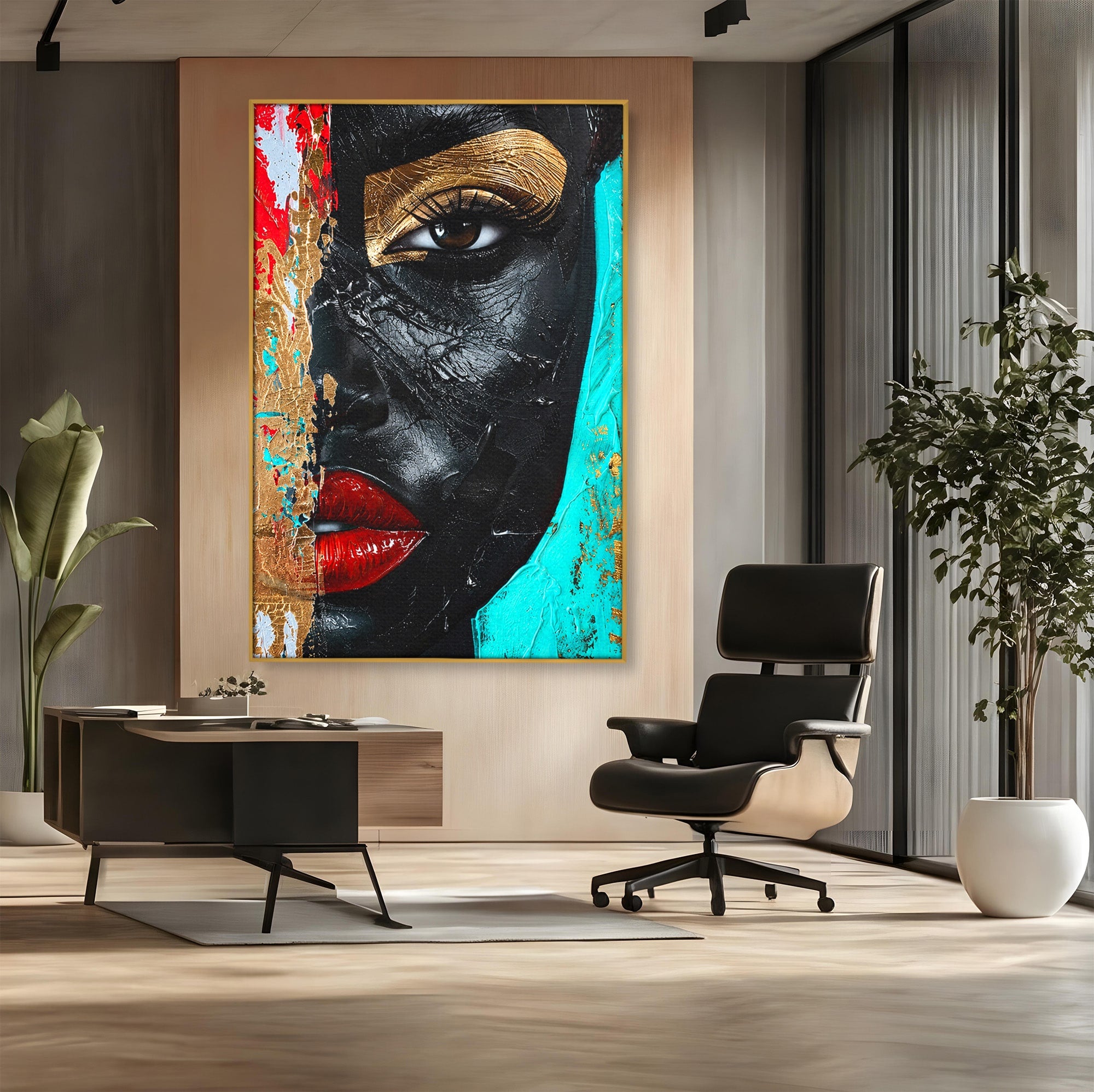 Tablou Canvas Premium LuxCanva® GV1051, Frumusete Rupta, Portret, Abstract, Modern, Emotie, Living, Culori Vibrante