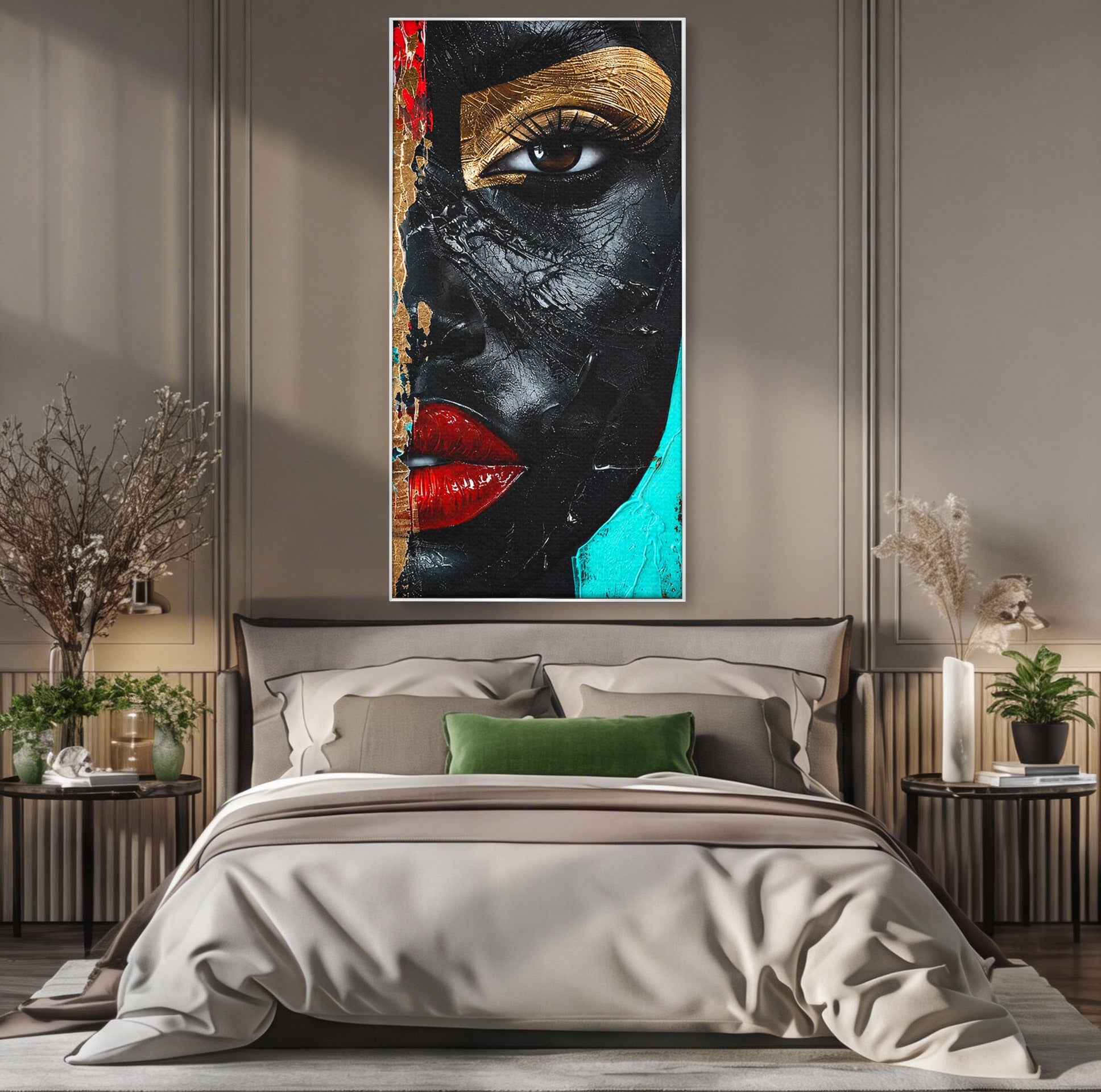 Tablou Canvas Premium LuxCanva® GV1051, Frumusete Rupta, Portret, Abstract, Modern, Emotie, Living, Culori Vibrante