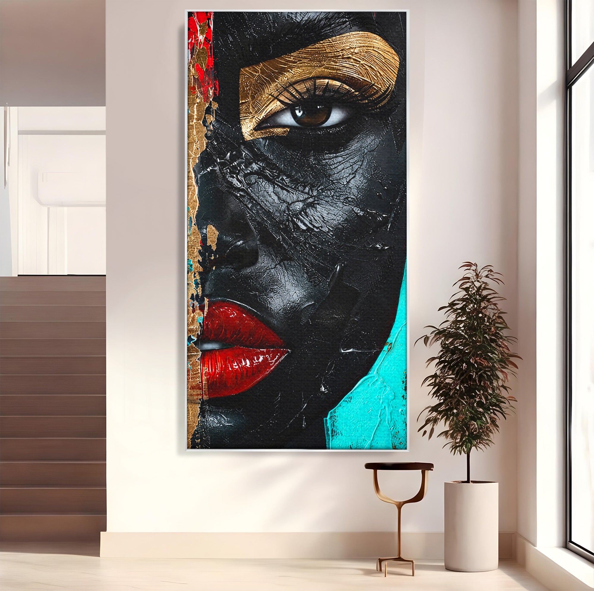 Tablou Canvas Premium LuxCanva® GV1051, Frumusete Rupta, Portret, Abstract, Modern, Emotie, Living, Culori Vibrante
