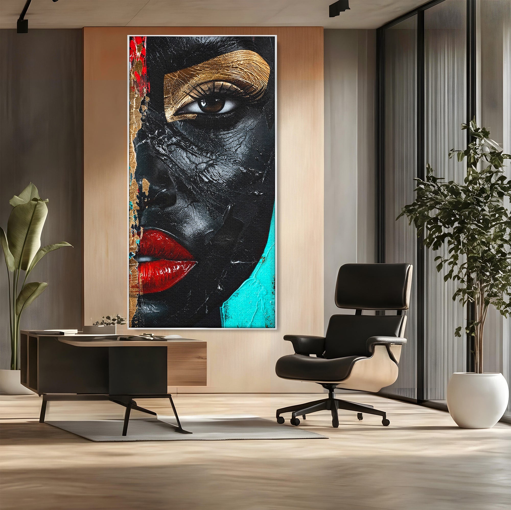 Tablou Canvas Premium LuxCanva® GV1051, Frumusete Rupta, Portret, Abstract, Modern, Emotie, Living, Culori Vibrante