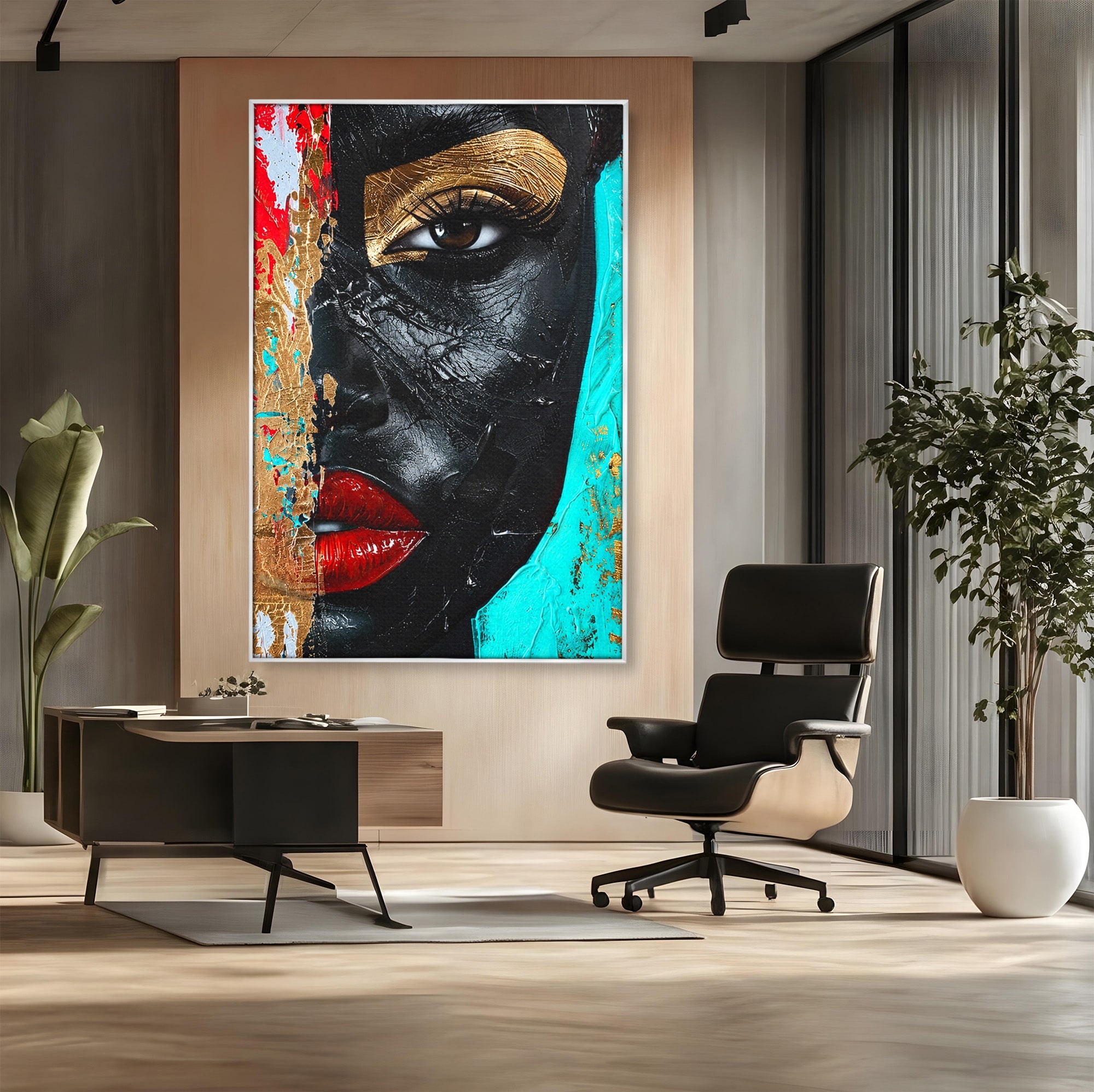 Tablou Canvas Premium LuxCanva® GV1051, Frumusete Rupta, Portret, Abstract, Modern, Emotie, Living, Culori Vibrante