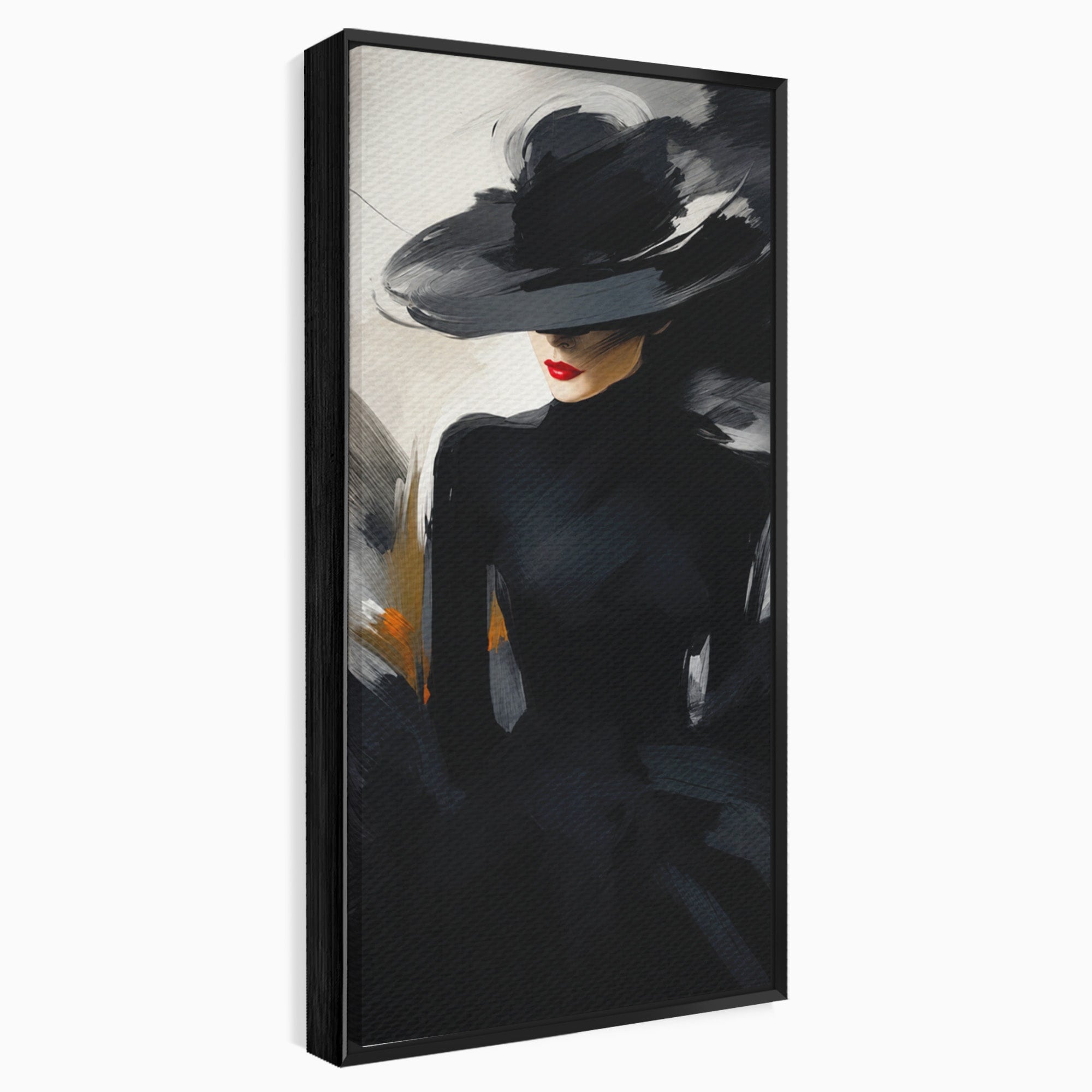 Tablou Canvas Premium LuxCanva® GV1052, Fascinatia Necunoscutului, Portret, Eleganta, Moda, Mister, Dormitor, Birou, Culori Vibrante