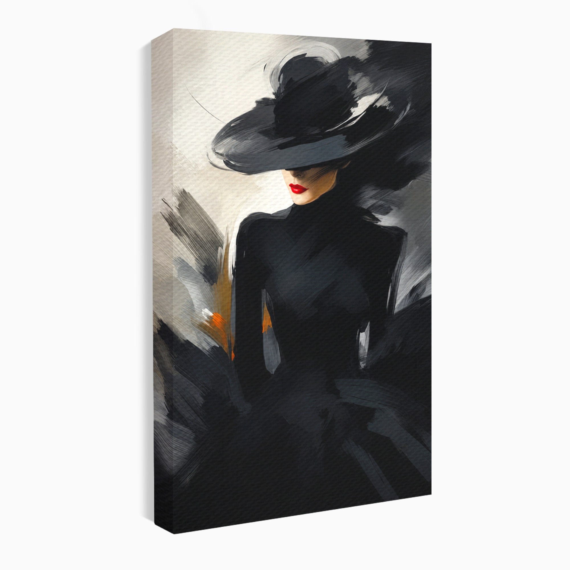 Tablou Canvas Premium LuxCanva® GV1052, Fascinatia Necunoscutului, Portret, Eleganta, Moda, Mister, Dormitor, Birou, Culori Vibrante