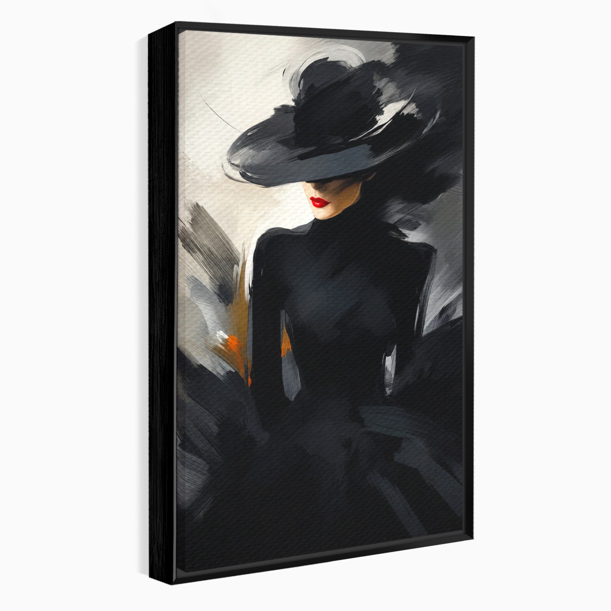 Tablou Canvas Premium LuxCanva® GV1052, Fascinatia Necunoscutului, Portret, Eleganta, Moda, Mister, Dormitor, Birou, Culori Vibrante