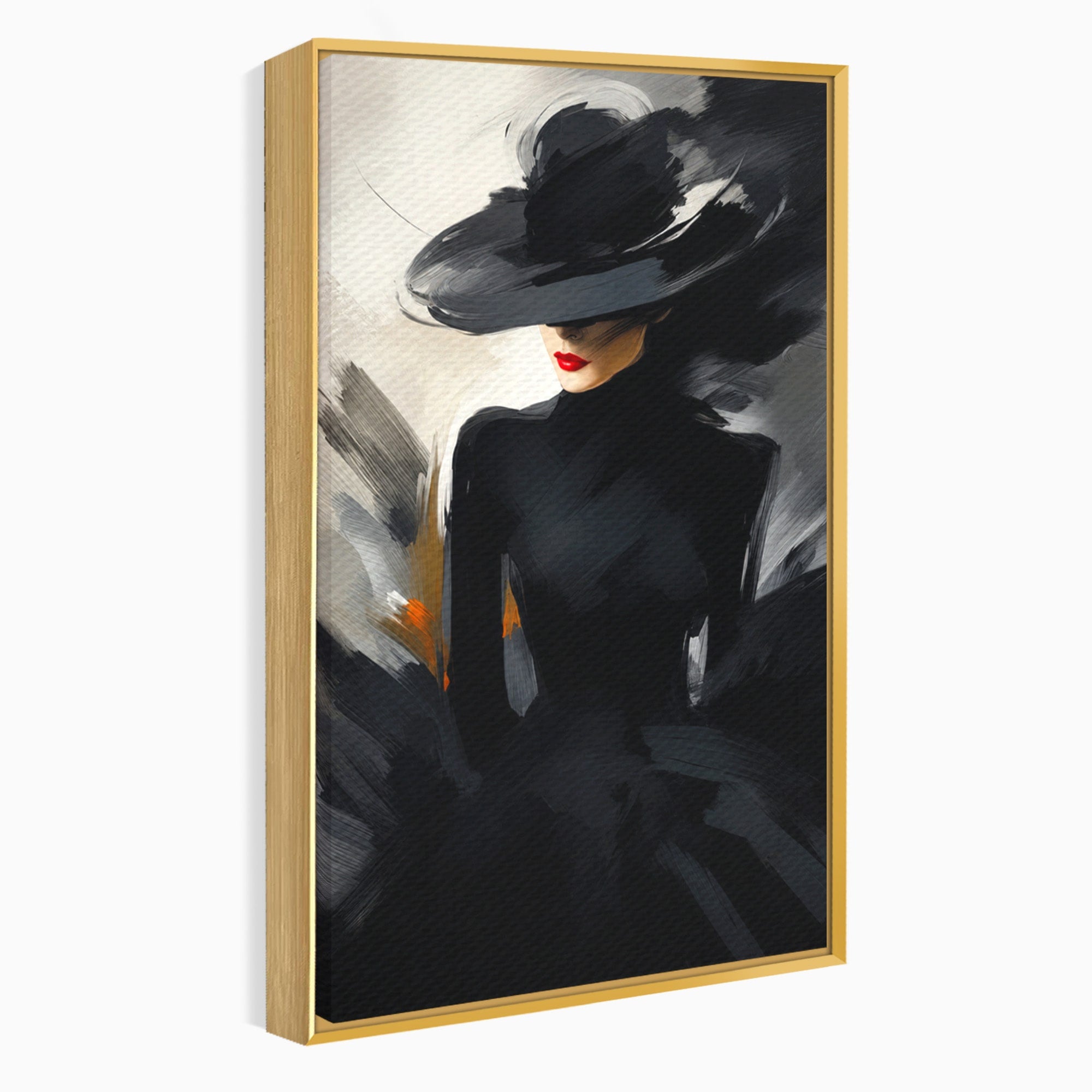 Tablou Canvas Premium LuxCanva® GV1052, Fascinatia Necunoscutului, Portret, Eleganta, Moda, Mister, Dormitor, Birou, Culori Vibrante