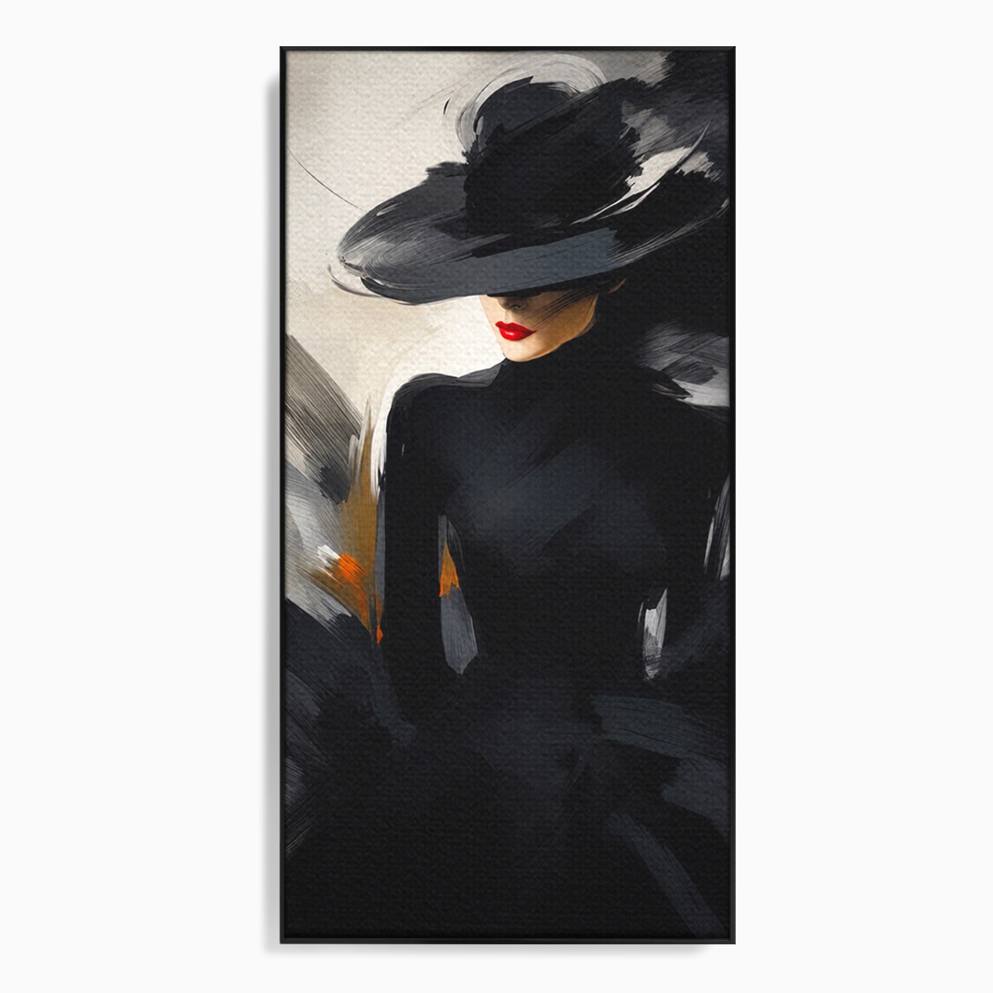Tablou Canvas Premium LuxCanva® GV1052, Fascinatia Necunoscutului, Portret, Eleganta, Moda, Mister, Dormitor, Birou, Culori Vibrante