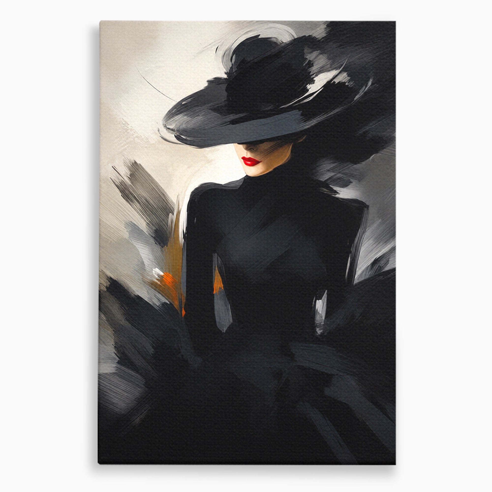 Tablou Canvas Premium LuxCanva® GV1052, Fascinatia Necunoscutului, Portret, Eleganta, Moda, Mister, Dormitor, Birou, Culori Vibrante