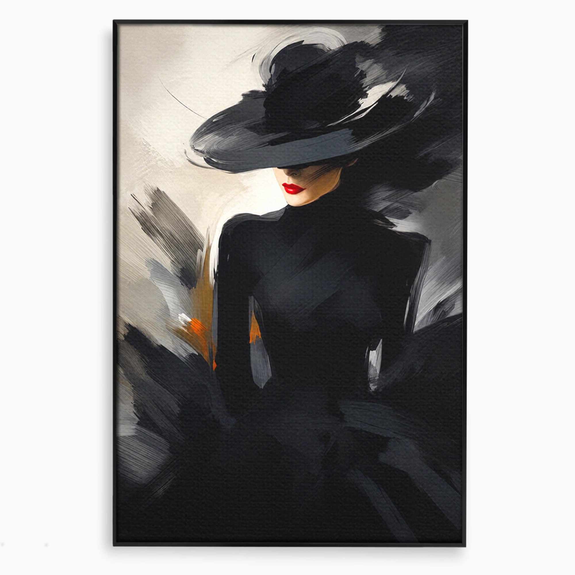 Tablou Canvas Premium LuxCanva® GV1052, Fascinatia Necunoscutului, Portret, Eleganta, Moda, Mister, Dormitor, Birou, Culori Vibrante