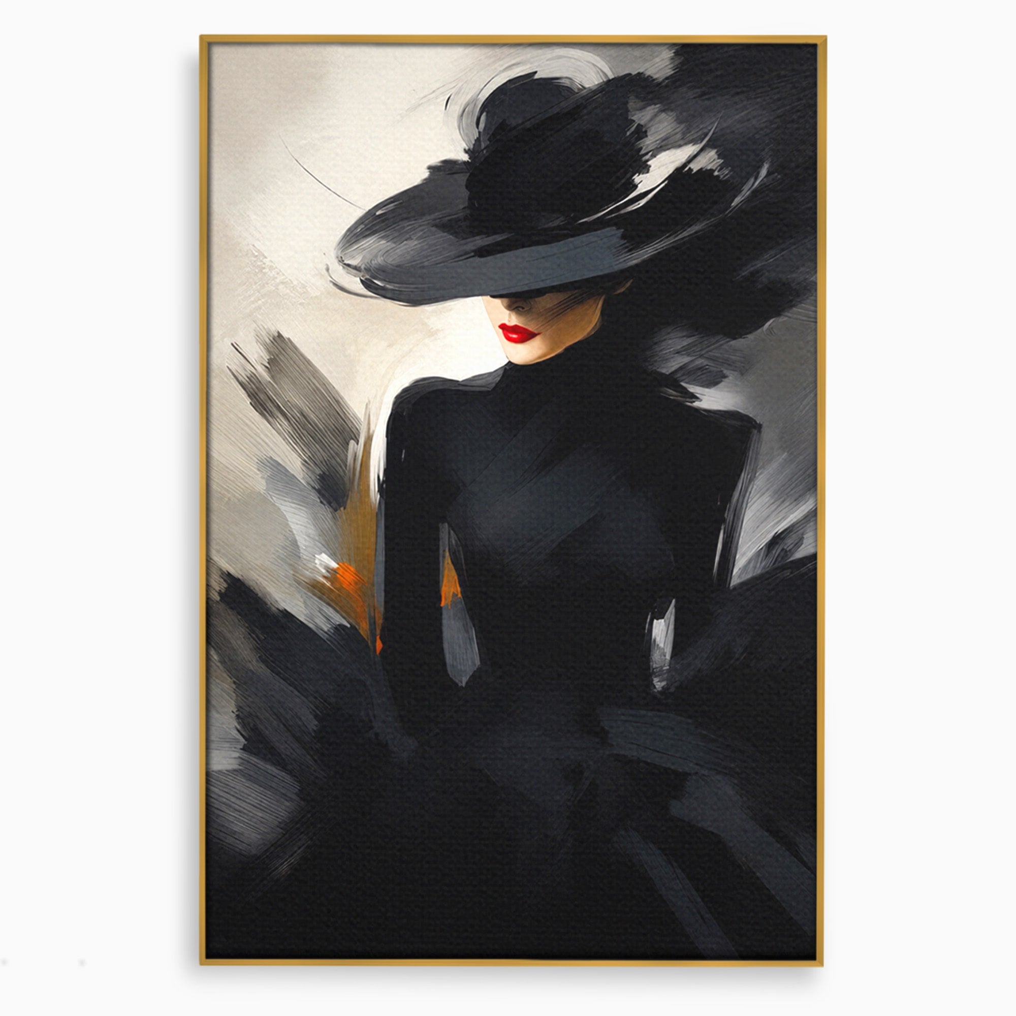 Tablou Canvas Premium LuxCanva® GV1052, Fascinatia Necunoscutului, Portret, Eleganta, Moda, Mister, Dormitor, Birou, Culori Vibrante