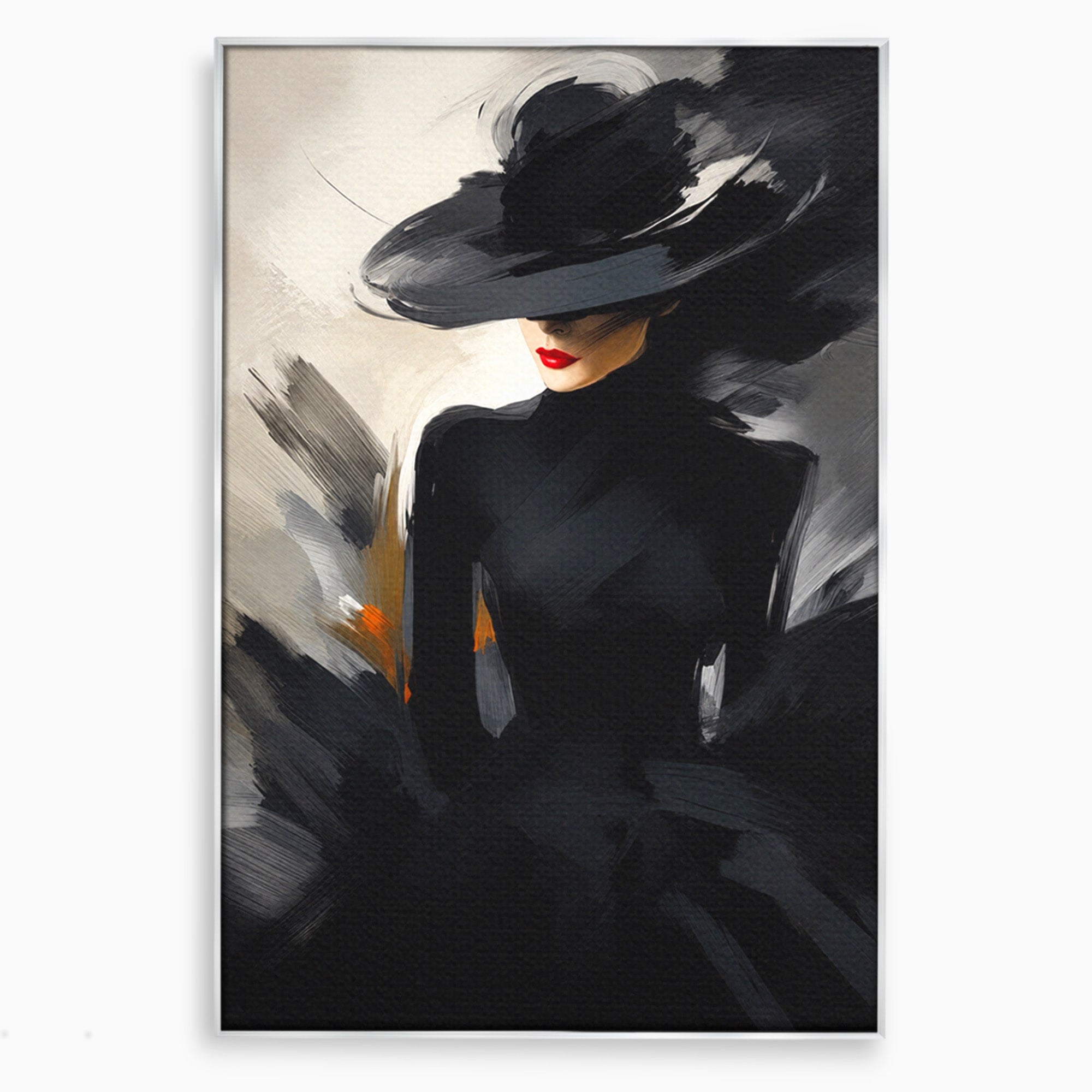 Tablou Canvas Premium LuxCanva® GV1052, Fascinatia Necunoscutului, Portret, Eleganta, Moda, Mister, Dormitor, Birou, Culori Vibrante