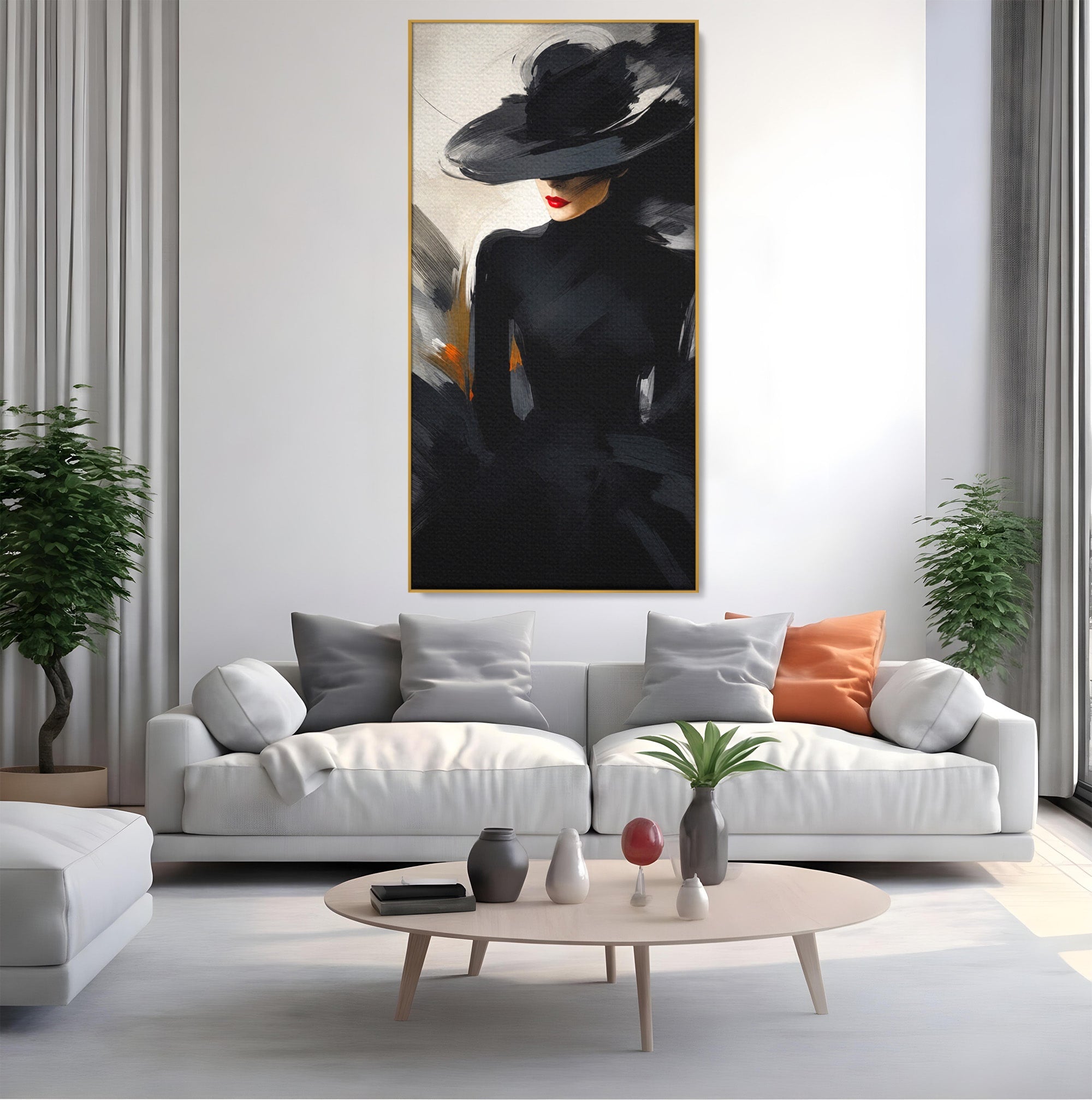 Tablou Canvas Premium LuxCanva® GV1052, Fascinatia Necunoscutului, Portret, Eleganta, Moda, Mister, Dormitor, Birou, Culori Vibrante