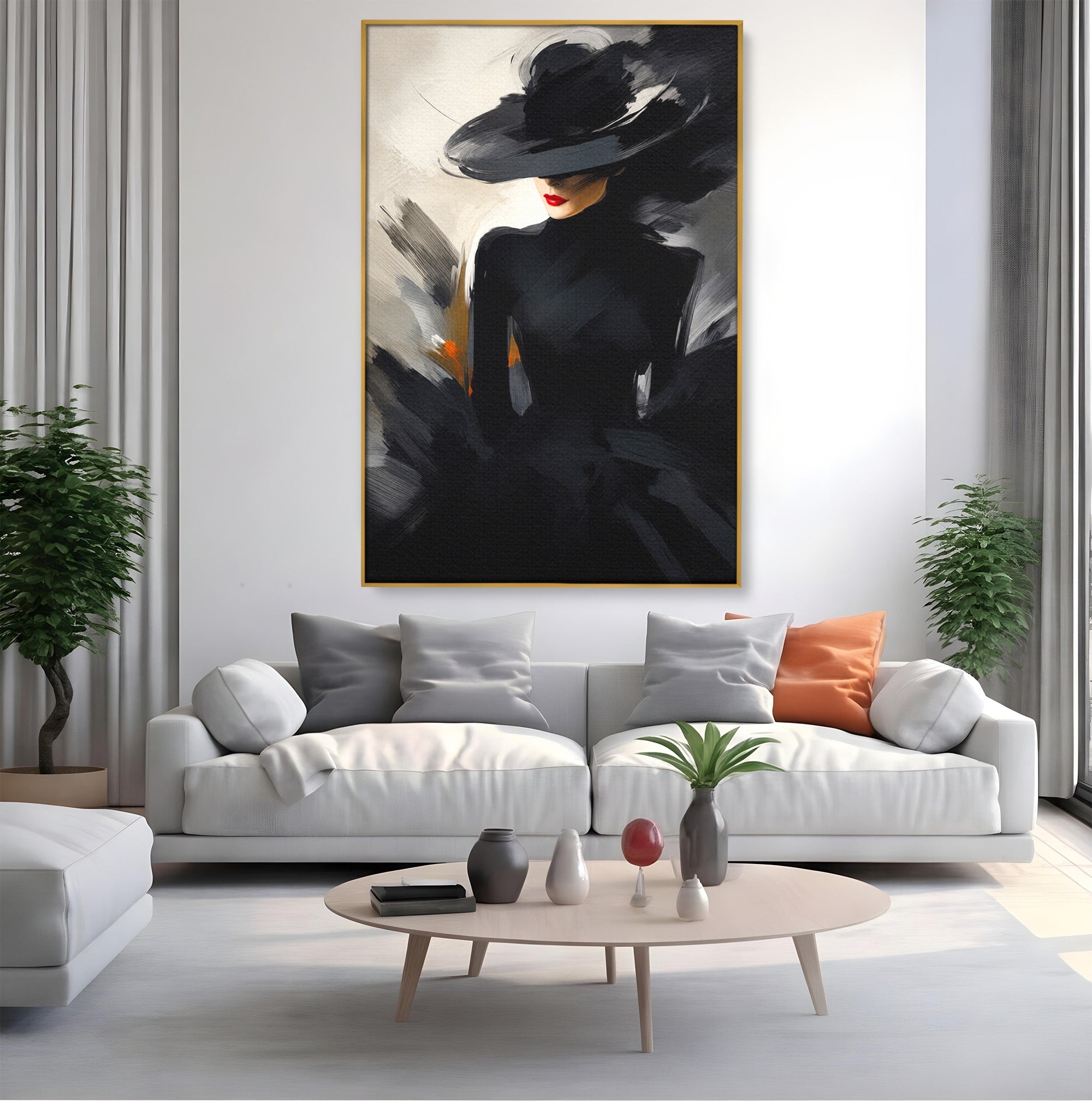 Tablou Canvas Premium LuxCanva® GV1052, Fascinatia Necunoscutului, Portret, Eleganta, Moda, Mister, Dormitor, Birou, Culori Vibrante