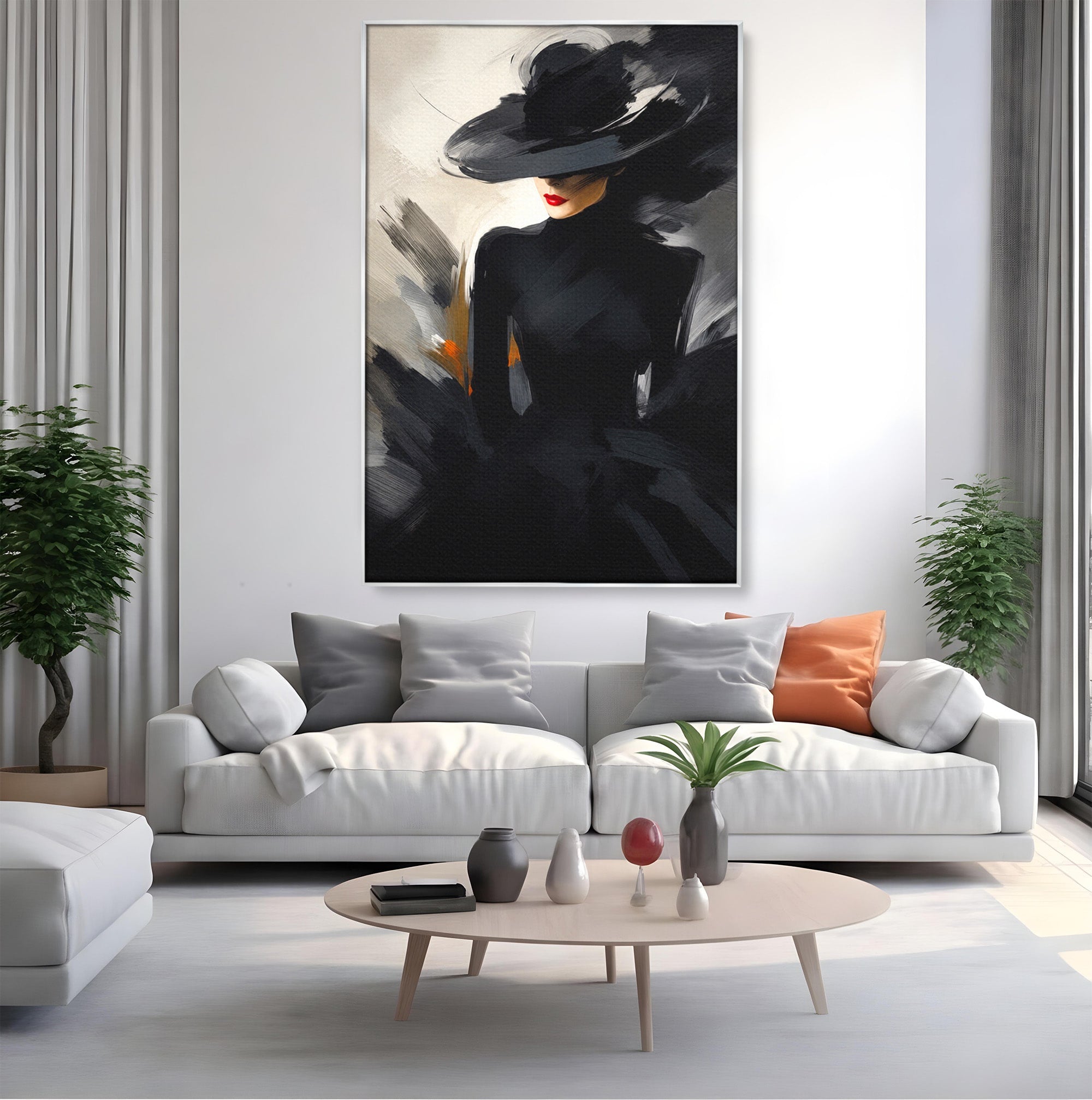 Tablou Canvas Premium LuxCanva® GV1052, Fascinatia Necunoscutului, Portret, Eleganta, Moda, Mister, Dormitor, Birou, Culori Vibrante