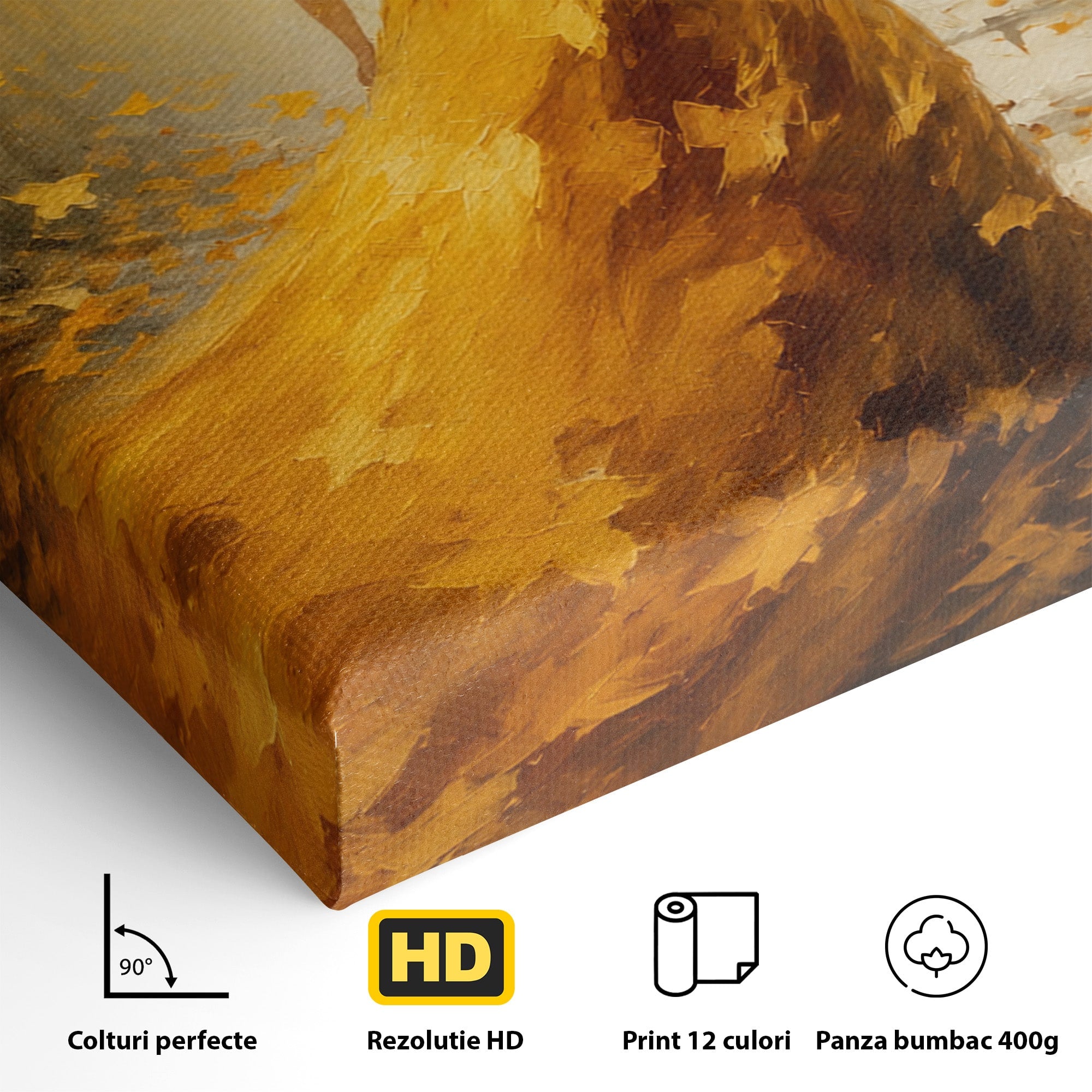 Tablou Canvas Premium LuxCanva® GV1053, Poezia Frunzelor, Femeie, Padure, Toamna, Eleganta, Mister, Living, Dormitor, Culori Vibrante