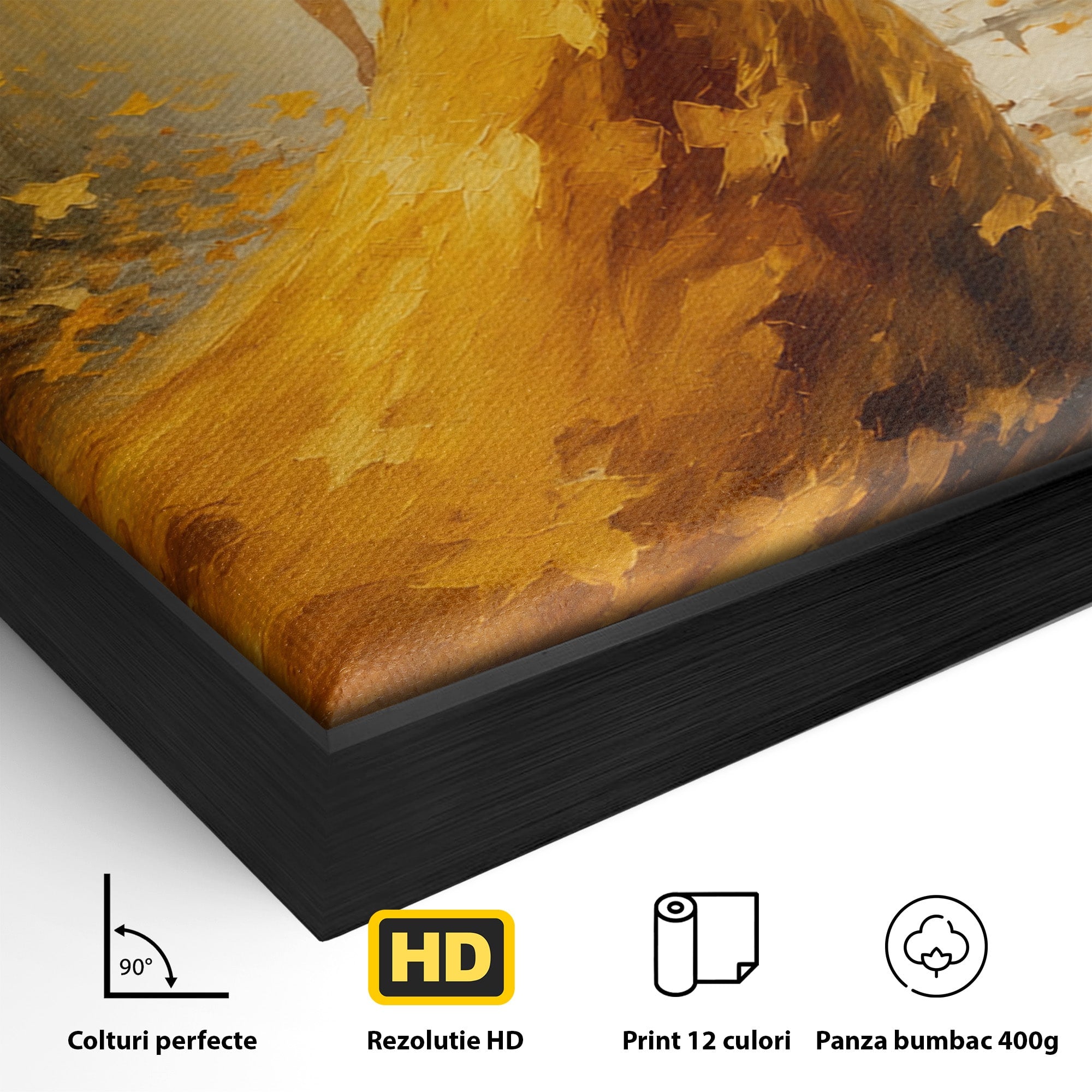 Tablou Canvas Premium LuxCanva® GV1053, Poezia Frunzelor, Femeie, Padure, Toamna, Eleganta, Mister, Living, Dormitor, Culori Vibrante