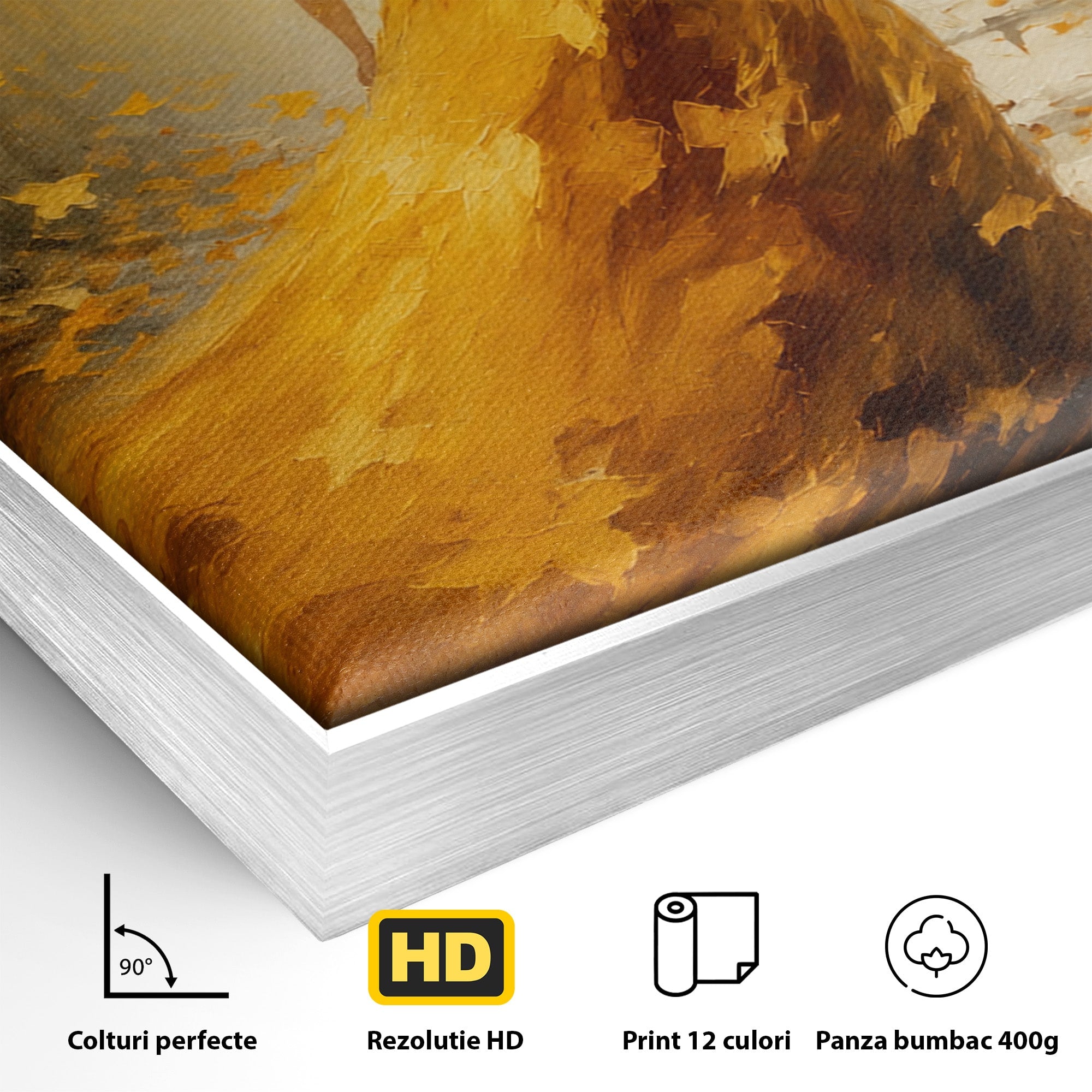 Tablou Canvas Premium LuxCanva® GV1053, Poezia Frunzelor, Femeie, Padure, Toamna, Eleganta, Mister, Living, Dormitor, Culori Vibrante