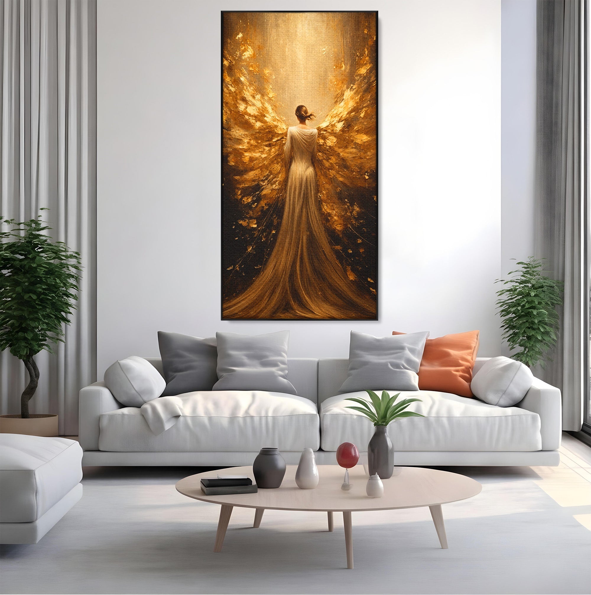 Tablou Canvas Premium LuxCanva® GV1054, Ingerul Renasterii, Inger, Aripi, Elegant, Spiritualitate, Living, Culori Vibrante