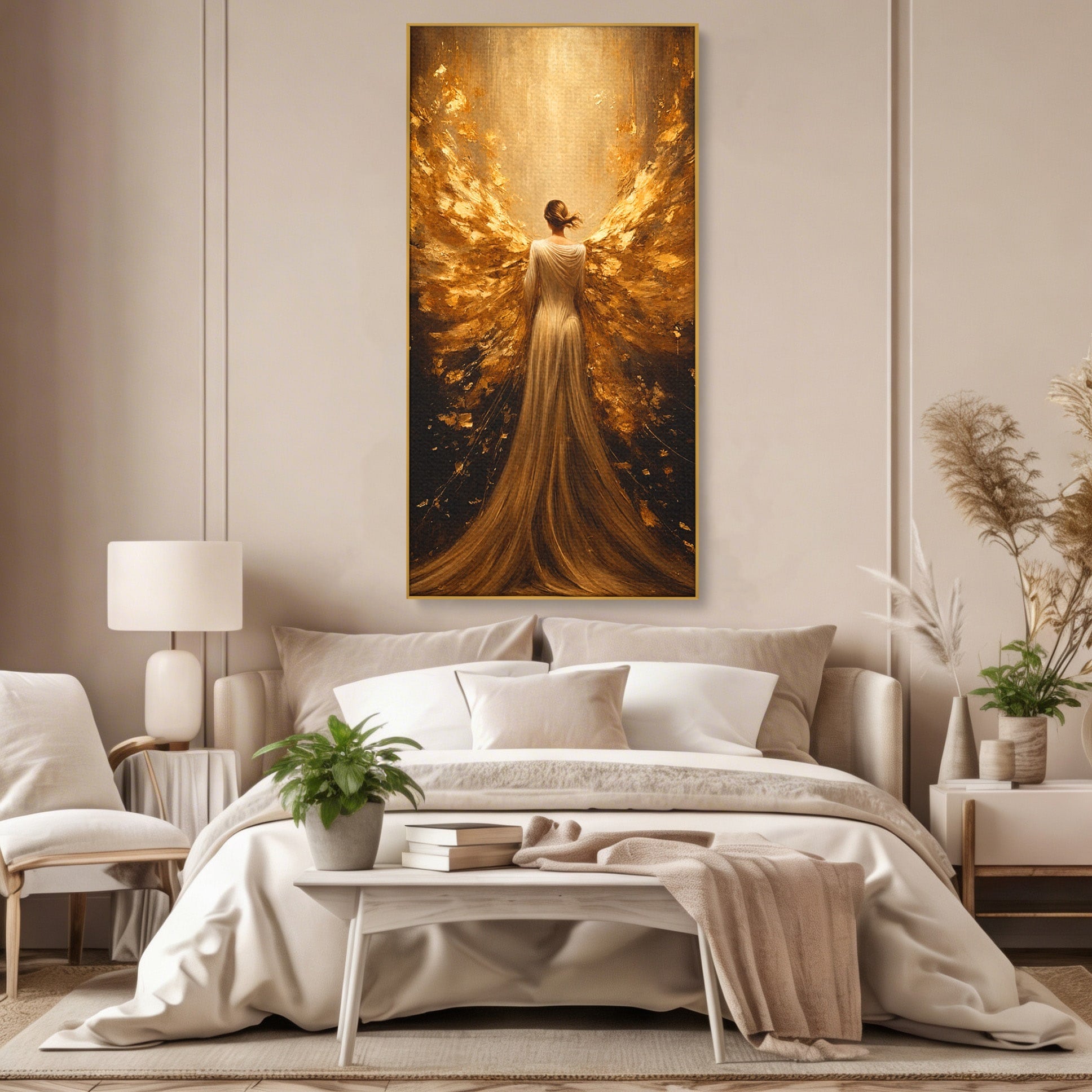 Tablou Canvas Premium LuxCanva® GV1054, Ingerul Renasterii, Inger, Aripi, Elegant, Spiritualitate, Living, Culori Vibrante
