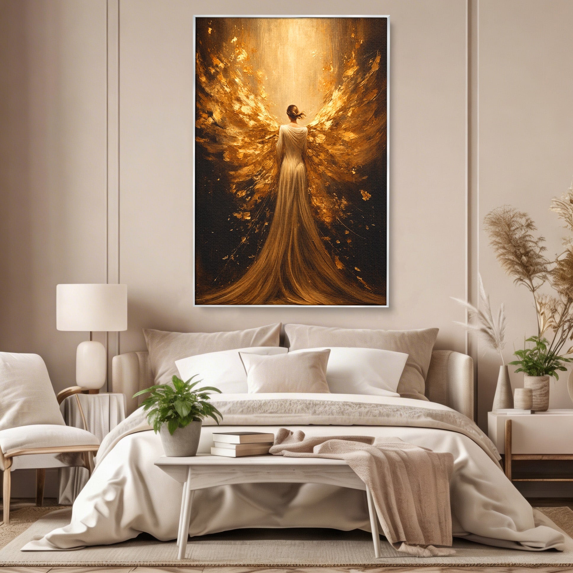Tablou Canvas Premium LuxCanva® GV1054, Ingerul Renasterii, Inger, Aripi, Elegant, Spiritualitate, Living, Culori Vibrante
