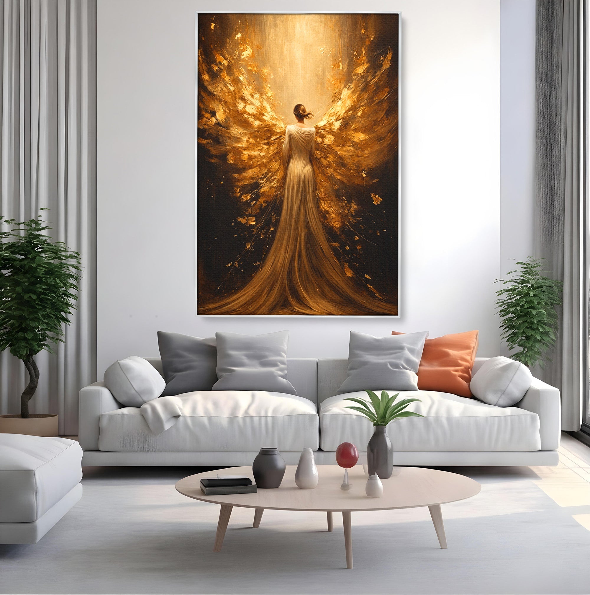 Tablou Canvas Premium LuxCanva® GV1054, Ingerul Renasterii, Inger, Aripi, Elegant, Spiritualitate, Living, Culori Vibrante