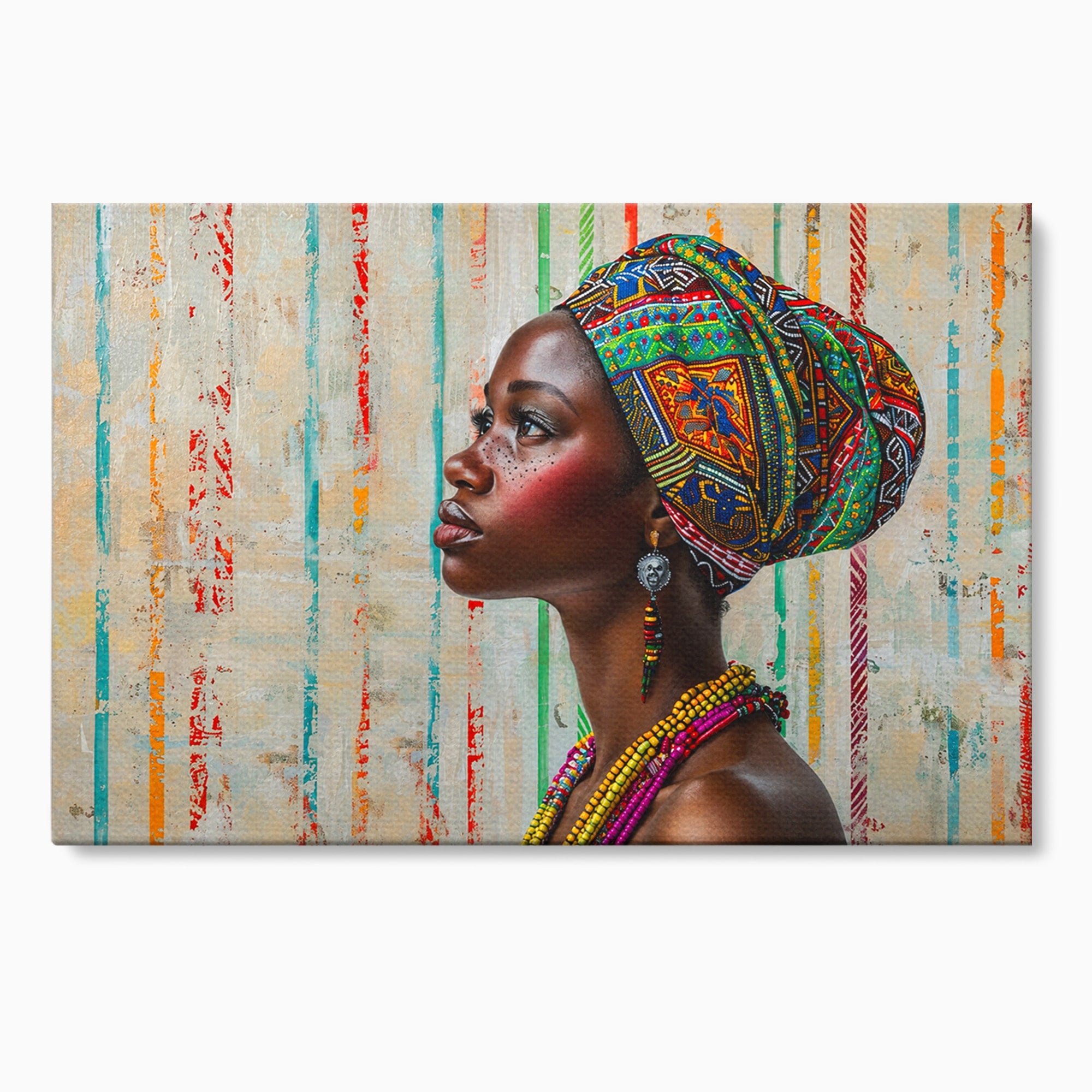 Tablou Canvas Premium LuxCanva® GV1055, Eleganta si Cultura, Portret, Femeie, Turban, Cultura, Arta, Living, Culori Vibrante