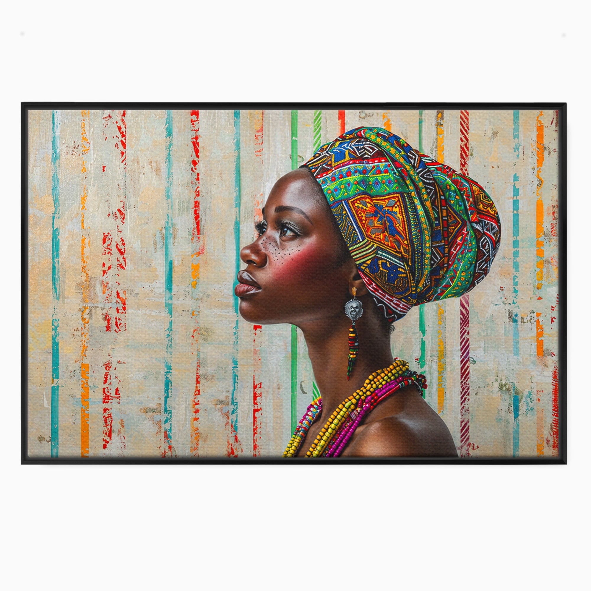 Tablou Canvas Premium LuxCanva® GV1055, Eleganta si Cultura, Portret, Femeie, Turban, Cultura, Arta, Living, Culori Vibrante