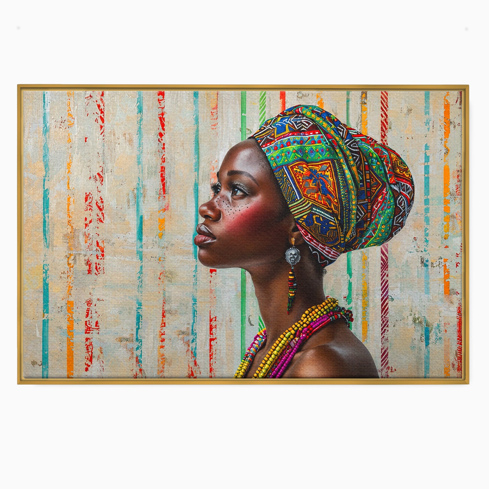 Tablou Canvas Premium LuxCanva® GV1055, Eleganta si Cultura, Portret, Femeie, Turban, Cultura, Arta, Living, Culori Vibrante