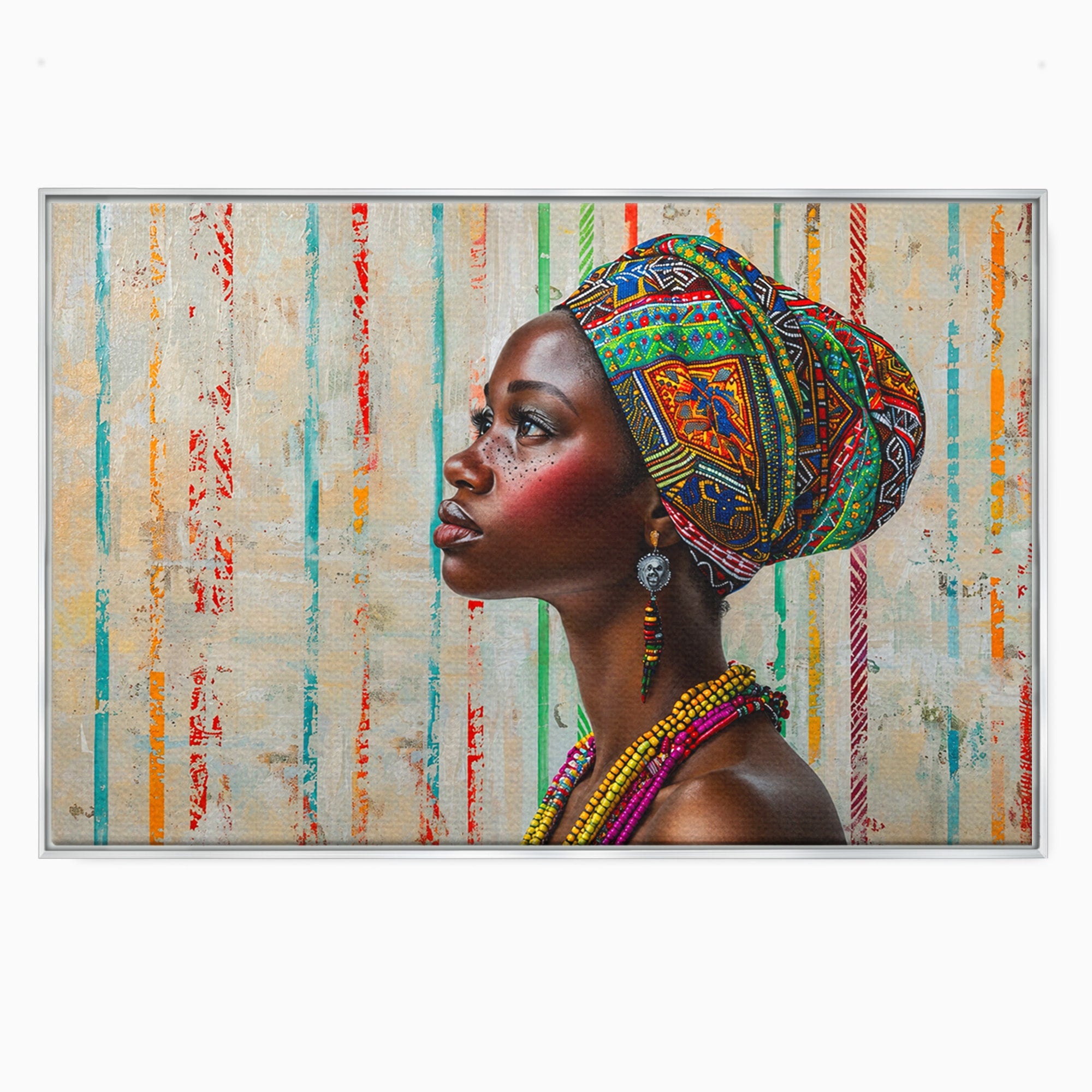 Tablou Canvas Premium LuxCanva® GV1055, Eleganta si Cultura, Portret, Femeie, Turban, Cultura, Arta, Living, Culori Vibrante