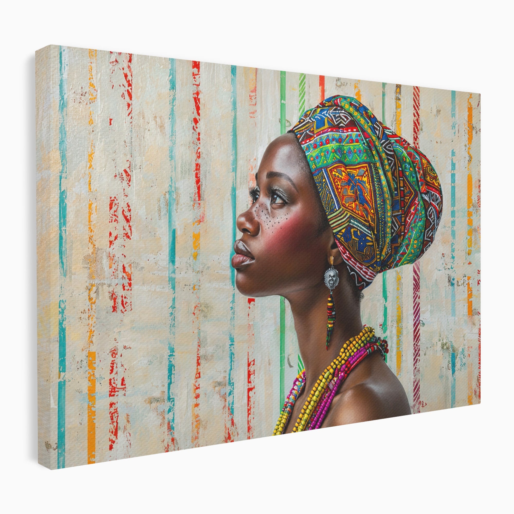 Tablou Canvas Premium LuxCanva® GV1055, Eleganta si Cultura, Portret, Femeie, Turban, Cultura, Arta, Living, Culori Vibrante