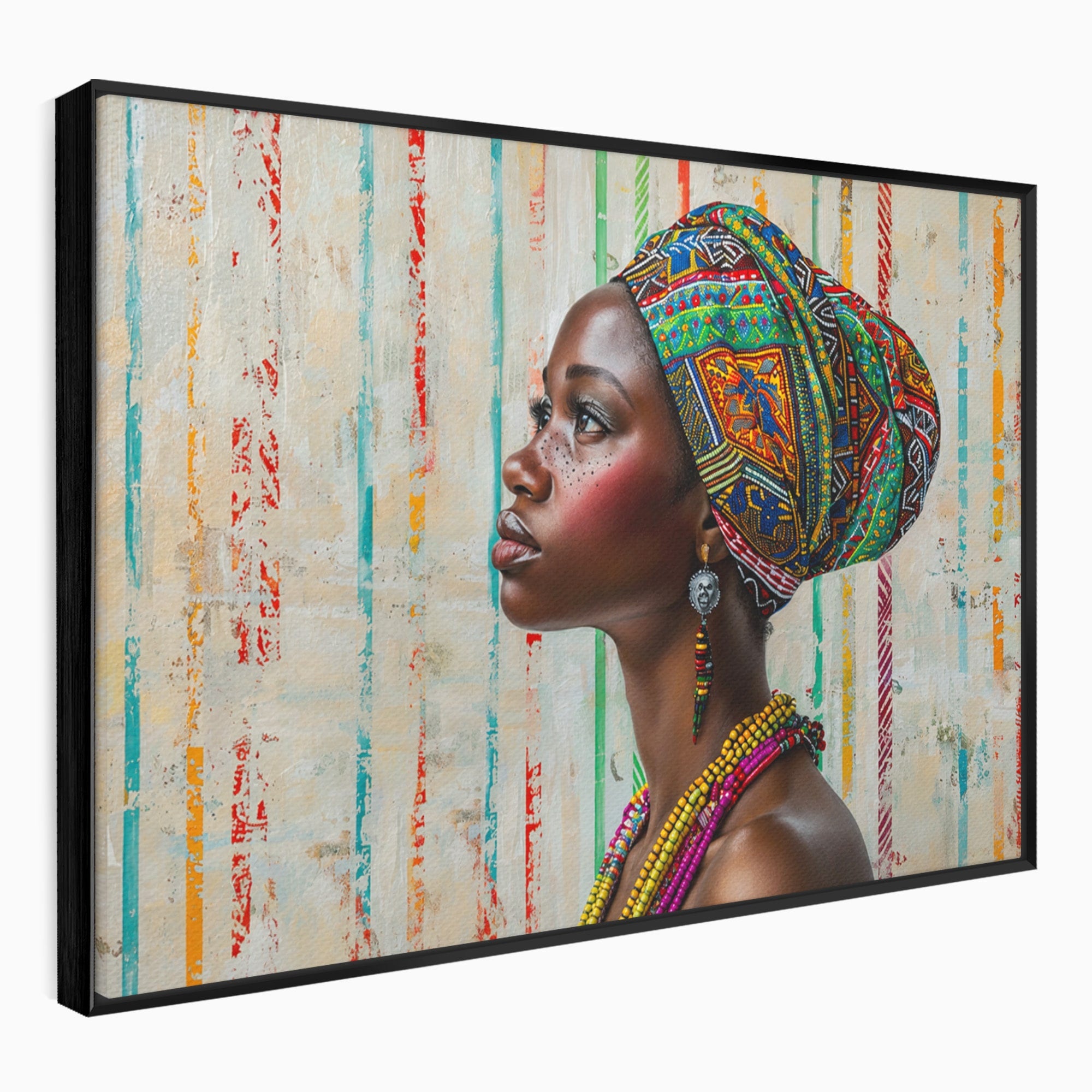Tablou Canvas Premium LuxCanva® GV1055, Eleganta si Cultura, Portret, Femeie, Turban, Cultura, Arta, Living, Culori Vibrante