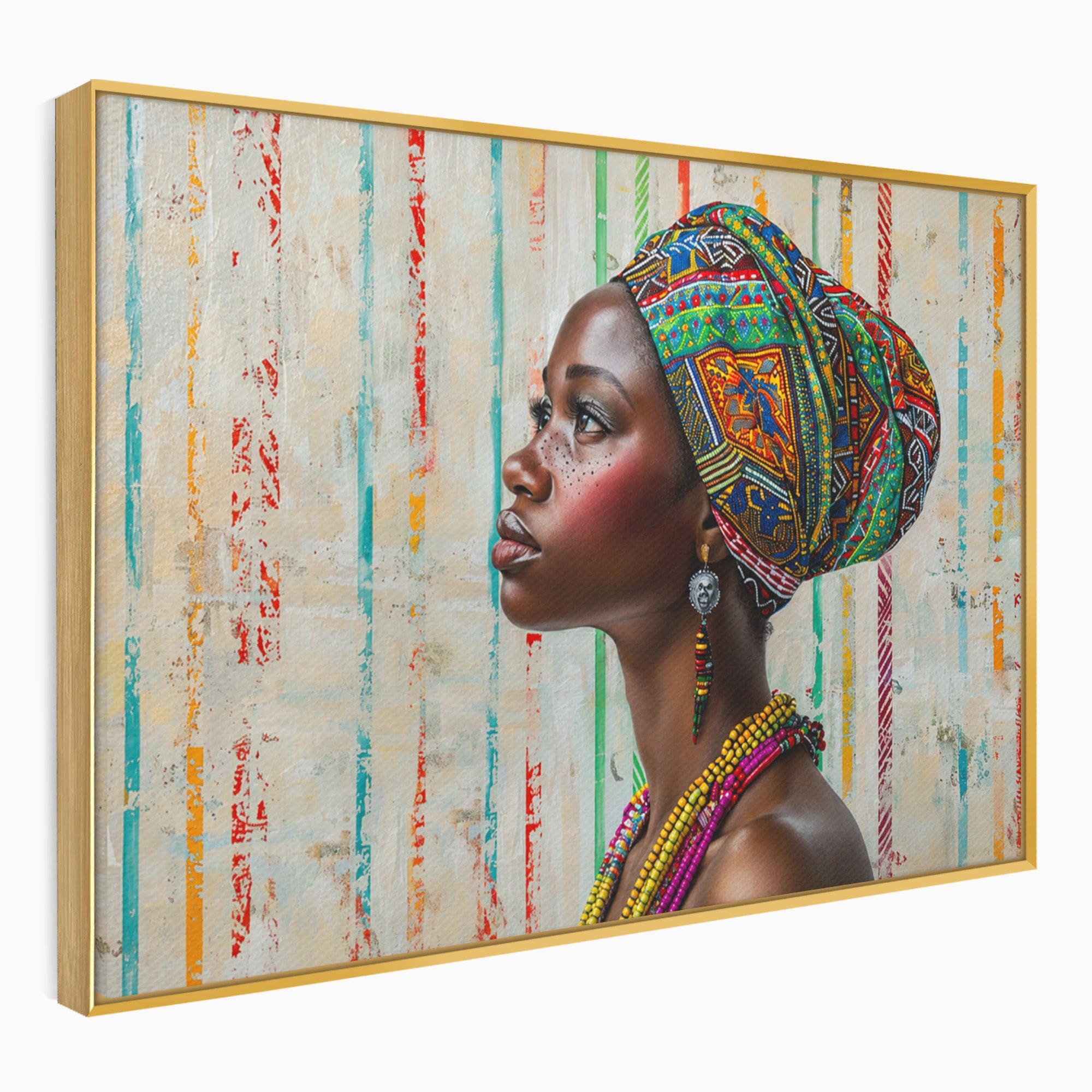 Tablou Canvas Premium LuxCanva® GV1055, Eleganta si Cultura, Portret, Femeie, Turban, Cultura, Arta, Living, Culori Vibrante