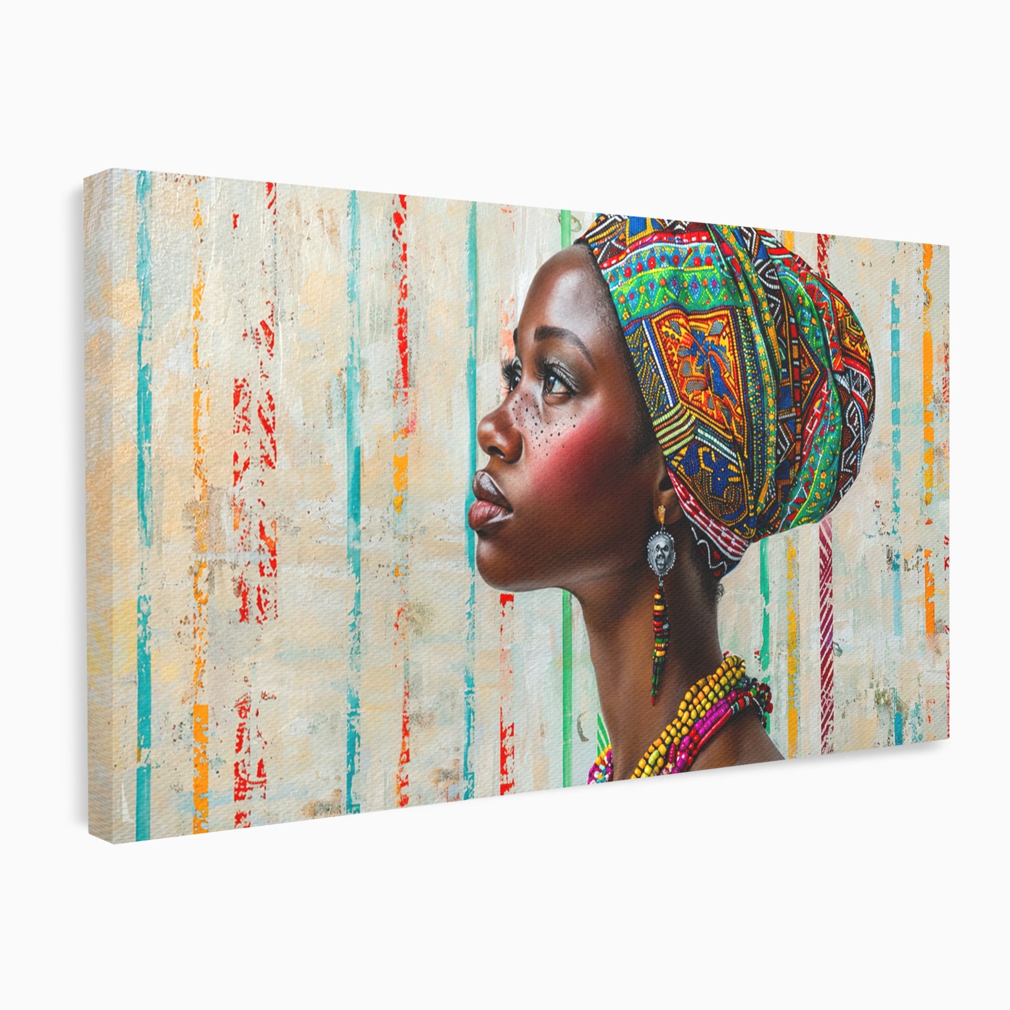Tablou Canvas Premium LuxCanva® GV1055, Eleganta si Cultura, Portret, Femeie, Turban, Cultura, Arta, Living, Culori Vibrante