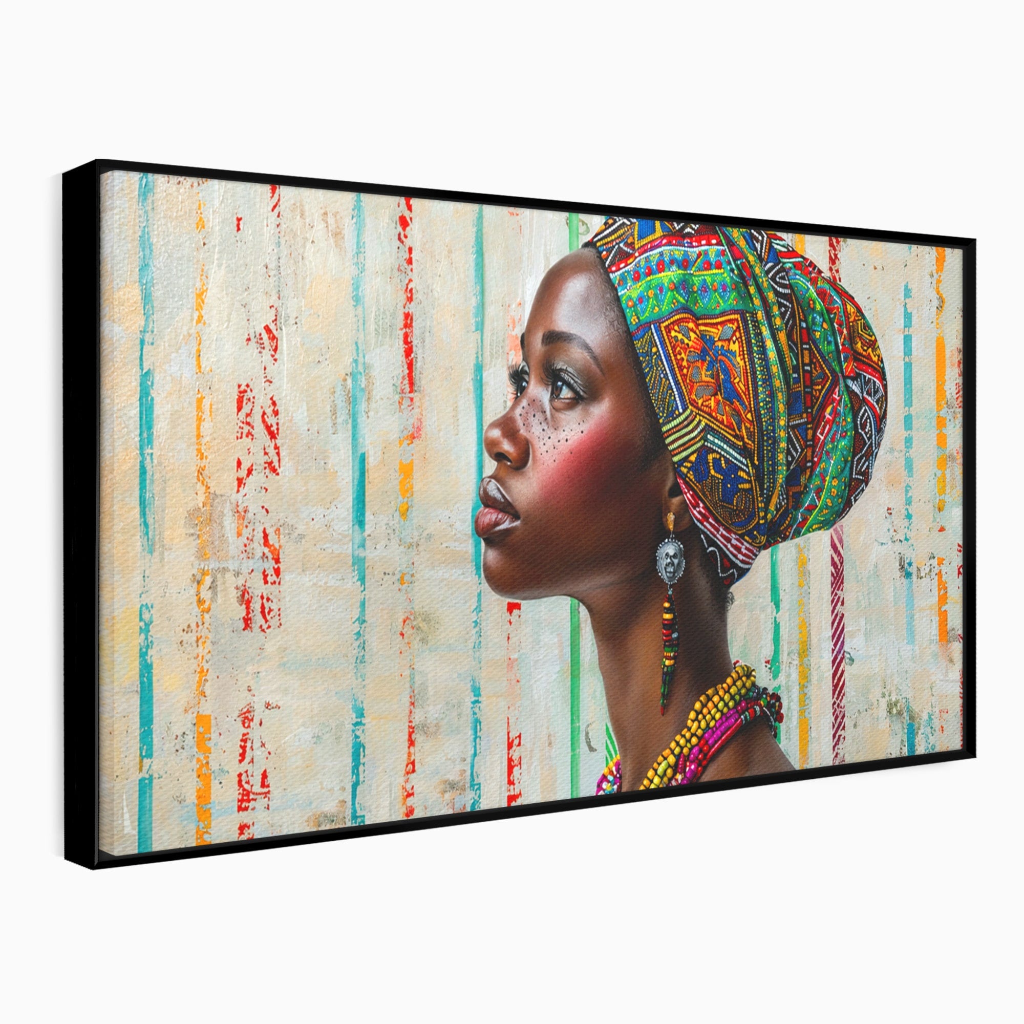 Tablou Canvas Premium LuxCanva® GV1055, Eleganta si Cultura, Portret, Femeie, Turban, Cultura, Arta, Living, Culori Vibrante