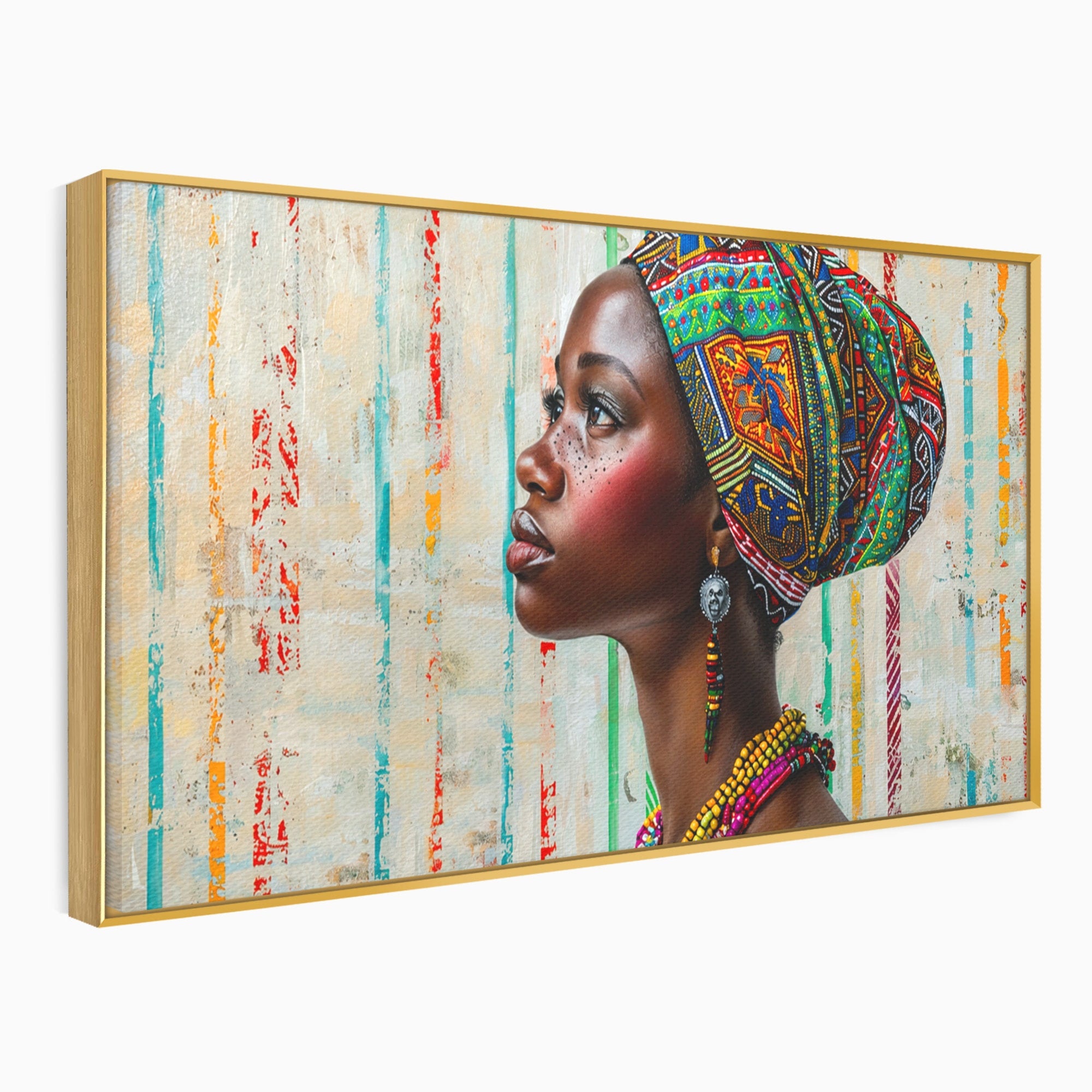 Tablou Canvas Premium LuxCanva® GV1055, Eleganta si Cultura, Portret, Femeie, Turban, Cultura, Arta, Living, Culori Vibrante