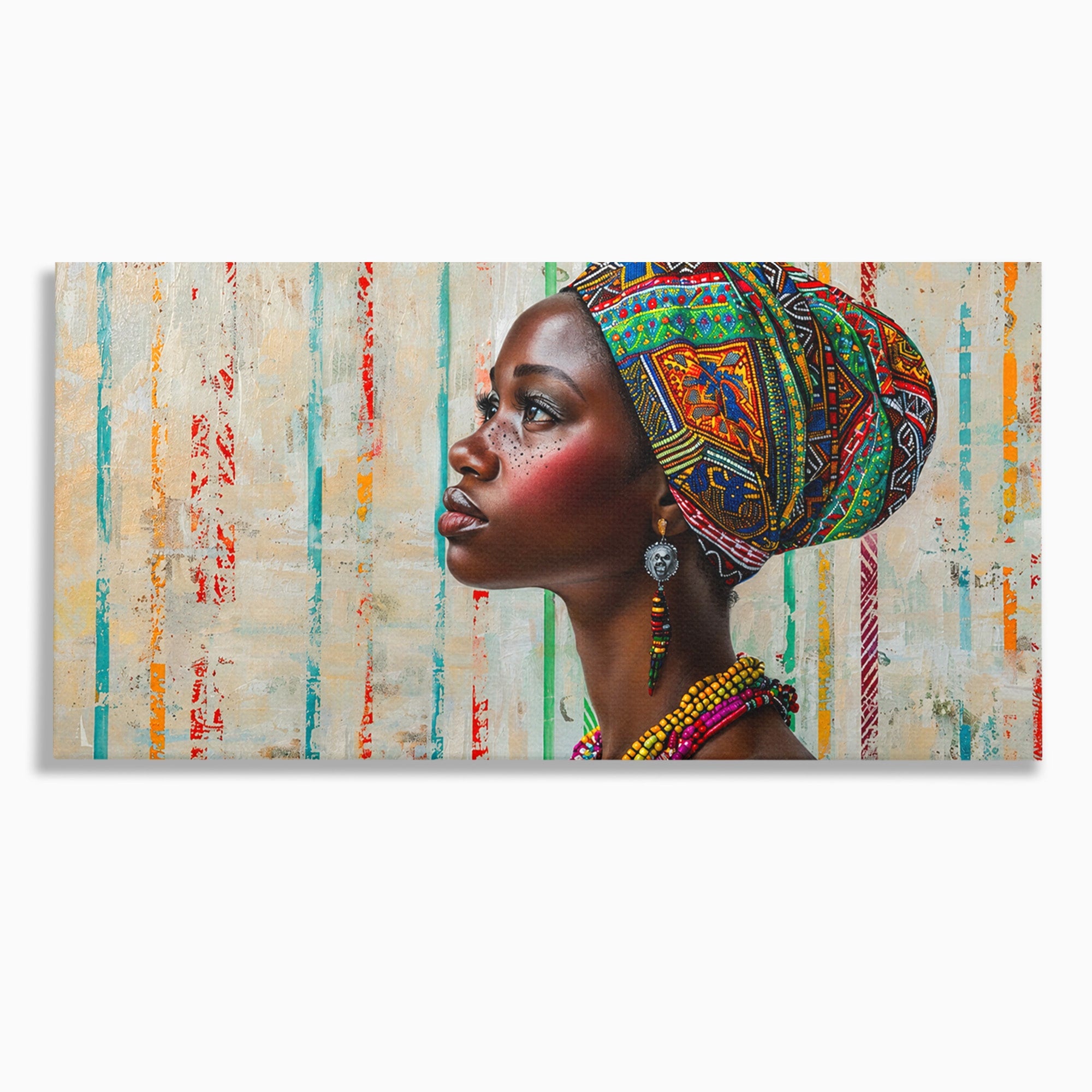 Tablou Canvas Premium LuxCanva® GV1055, Eleganta si Cultura, Portret, Femeie, Turban, Cultura, Arta, Living, Culori Vibrante