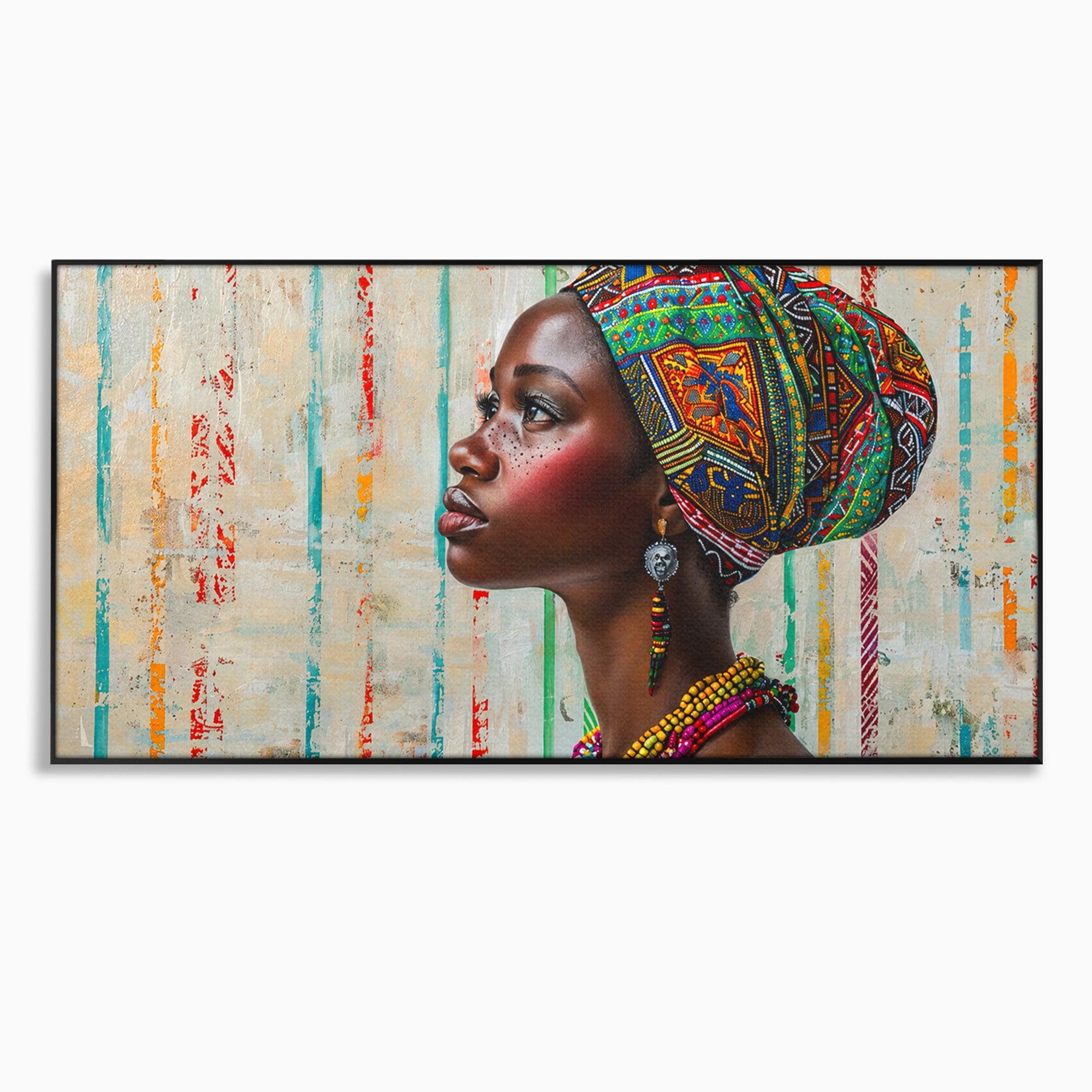 Tablou Canvas Premium LuxCanva® GV1055, Eleganta si Cultura, Portret, Femeie, Turban, Cultura, Arta, Living, Culori Vibrante