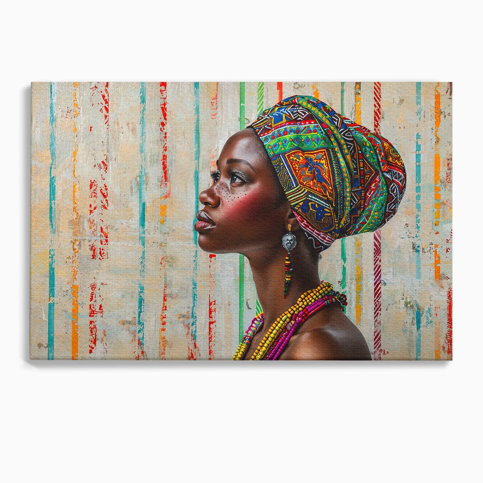 Tablou Canvas Premium LuxCanva® GV1055, Eleganta si Cultura, Portret, Femeie, Turban, Cultura, Arta, Living, Culori Vibrante