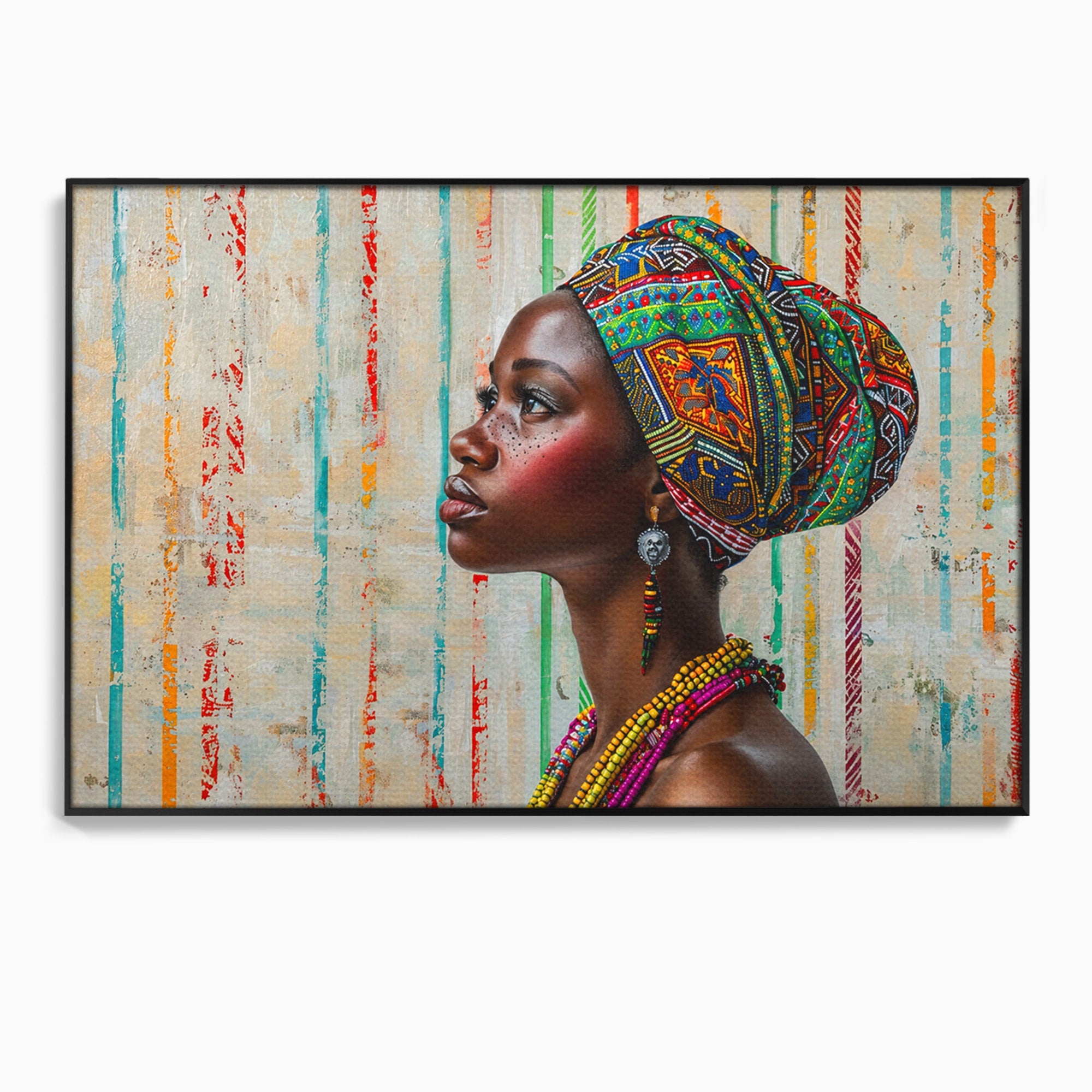 Tablou Canvas Premium LuxCanva® GV1055, Eleganta si Cultura, Portret, Femeie, Turban, Cultura, Arta, Living, Culori Vibrante