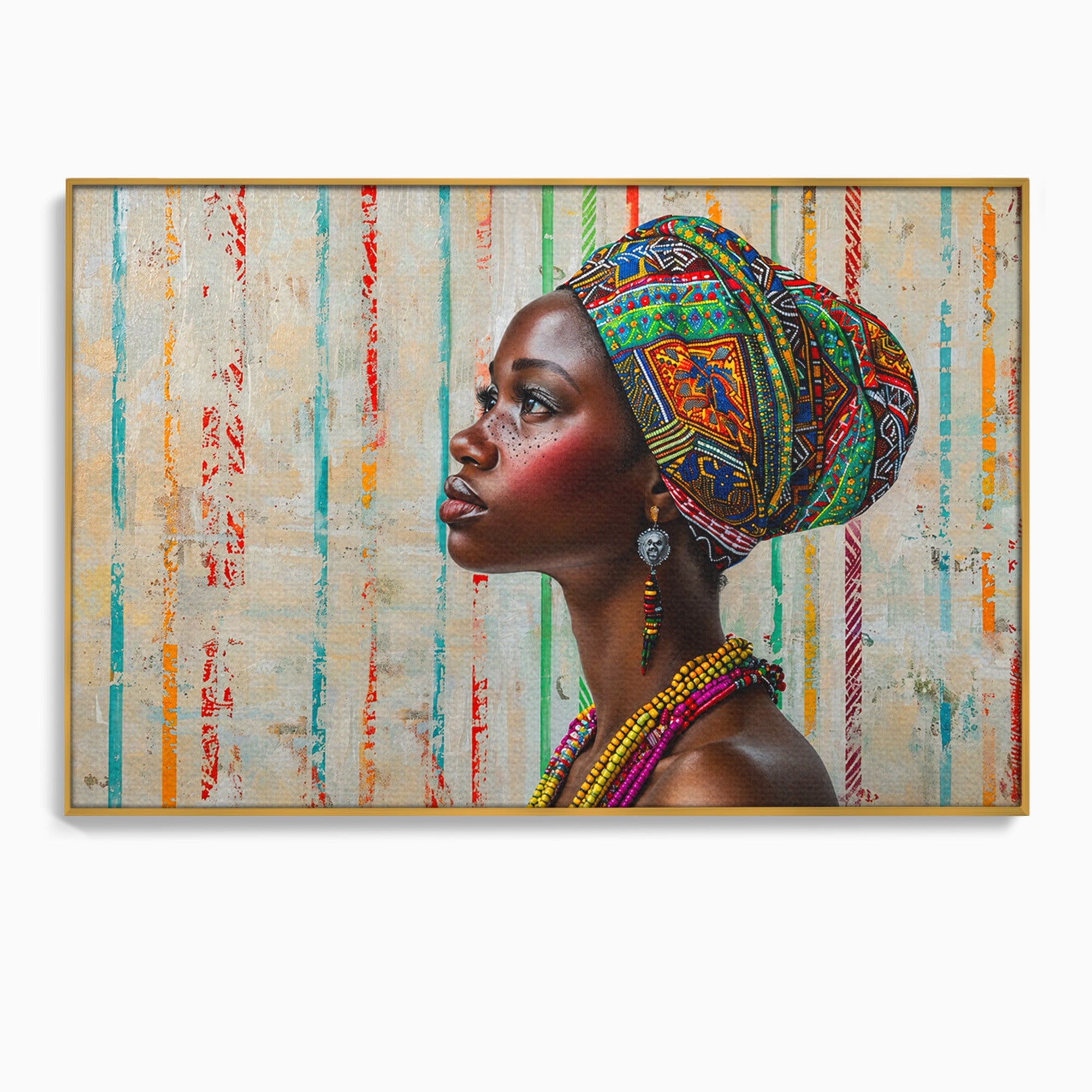 Tablou Canvas Premium LuxCanva® GV1055, Eleganta si Cultura, Portret, Femeie, Turban, Cultura, Arta, Living, Culori Vibrante