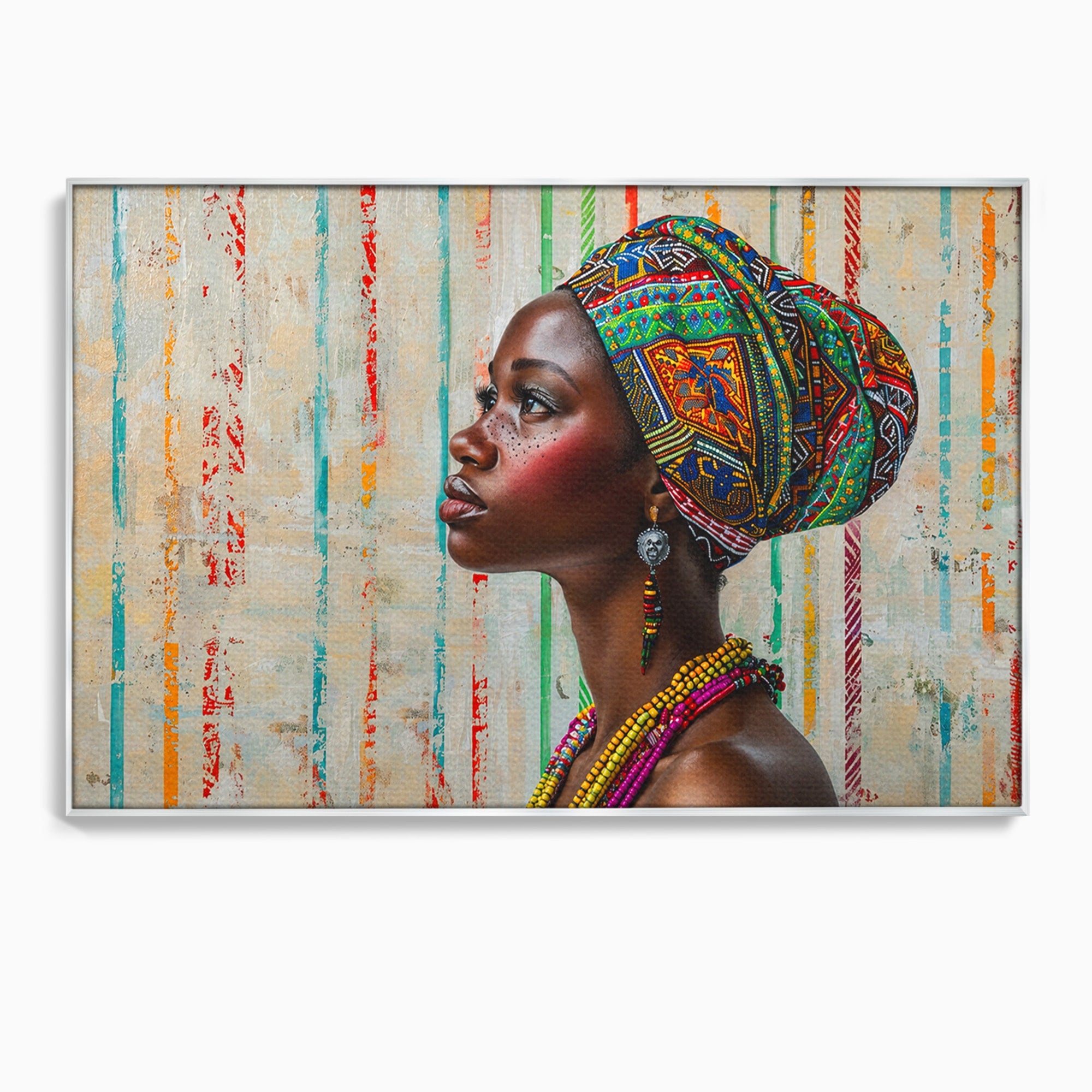 Tablou Canvas Premium LuxCanva® GV1055, Eleganta si Cultura, Portret, Femeie, Turban, Cultura, Arta, Living, Culori Vibrante